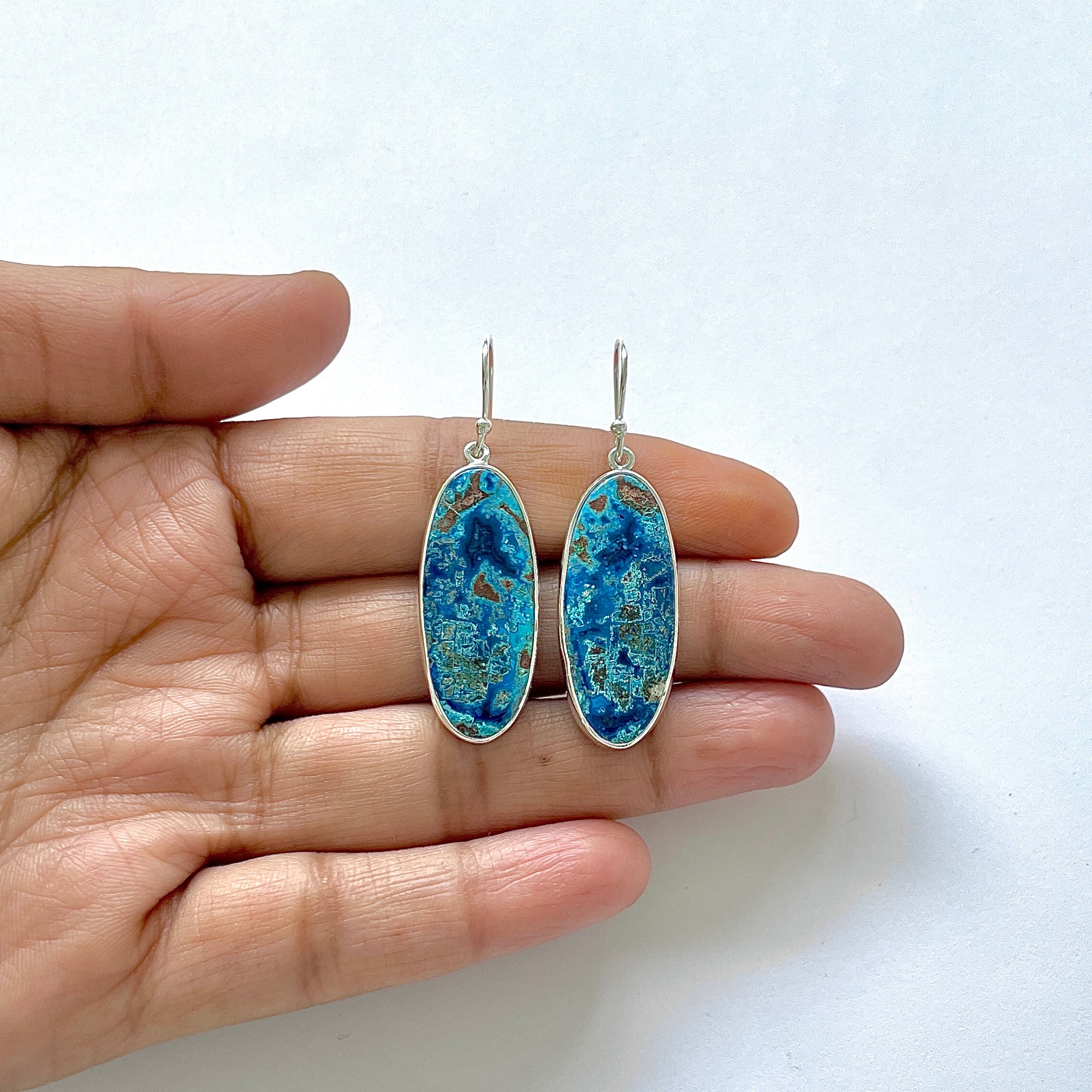 Shattuckite Earring-(STK-3-27)