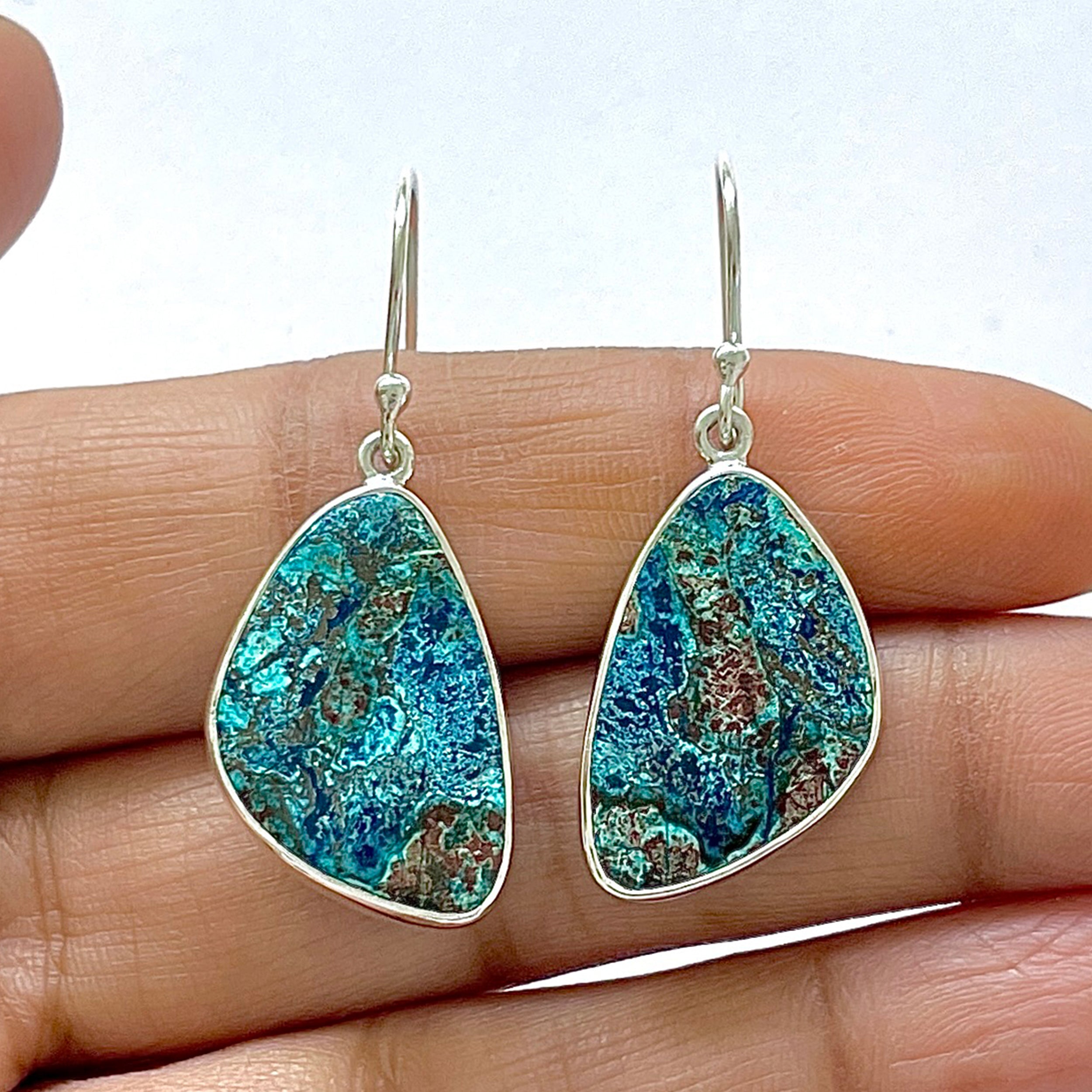 Shattuckite Earring-(STK-3-29)