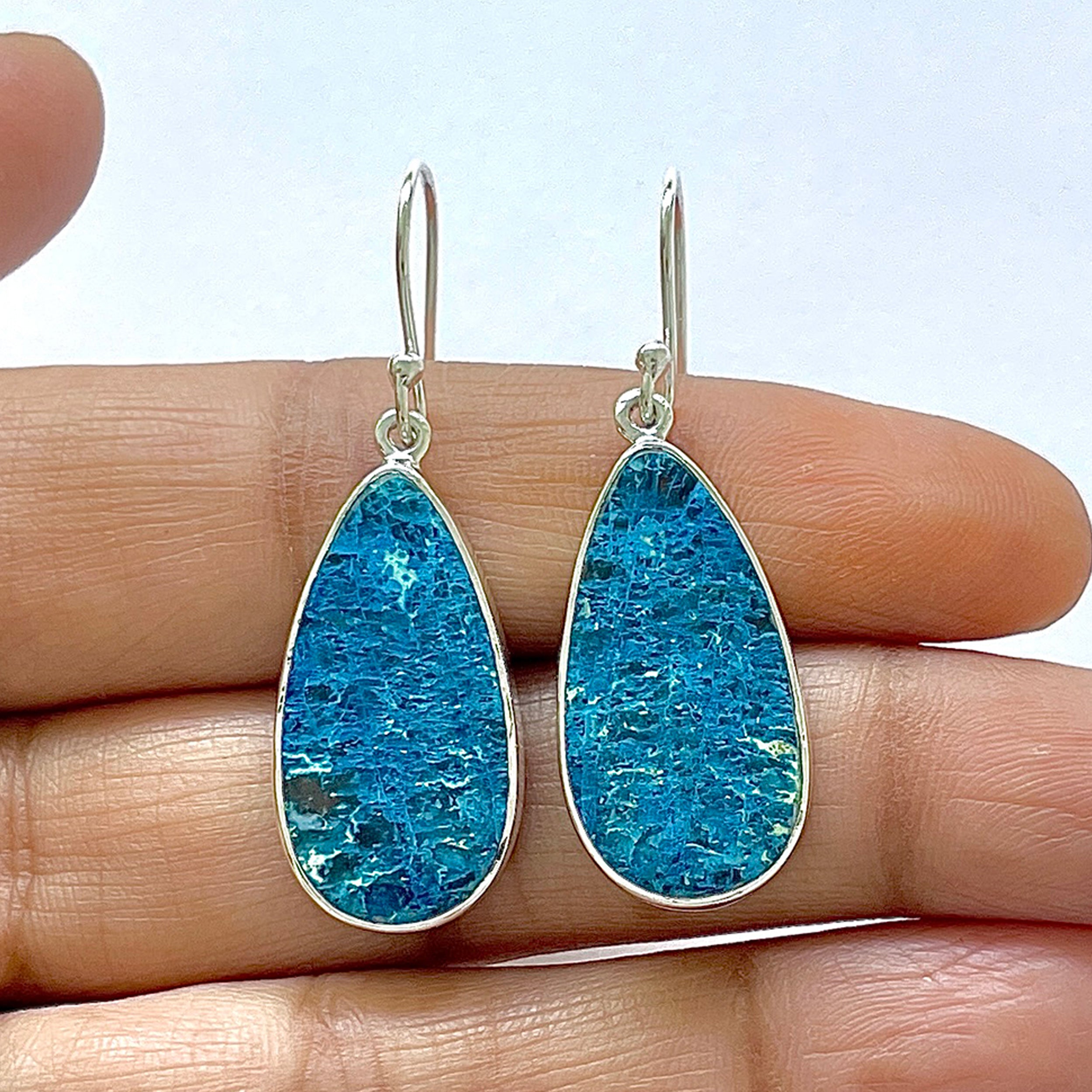 Shattuckite Earring-(STK-3-3)