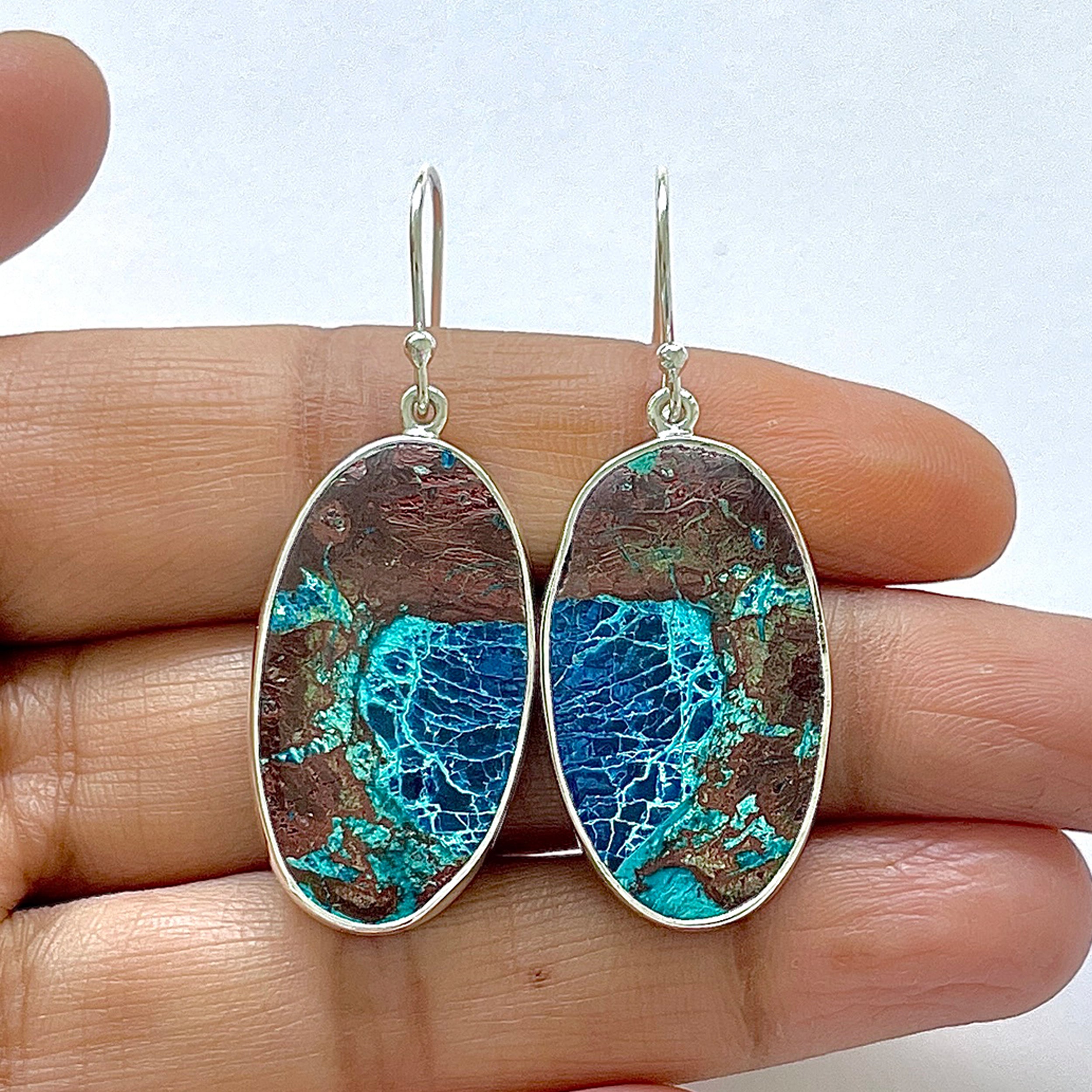 Shattuckite Earring-(STK-3-5)