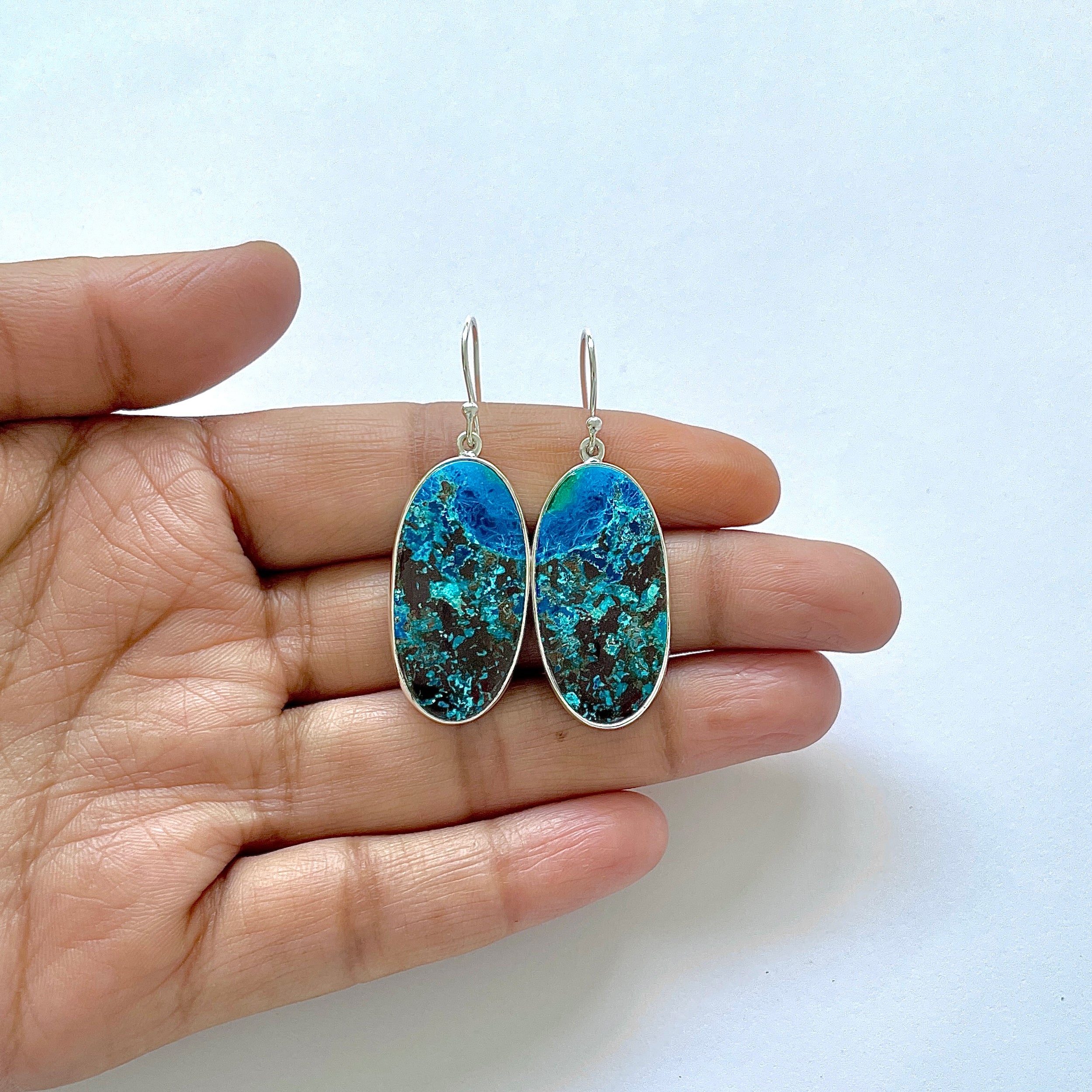 Shattuckite Earring-(STK-3-6)
