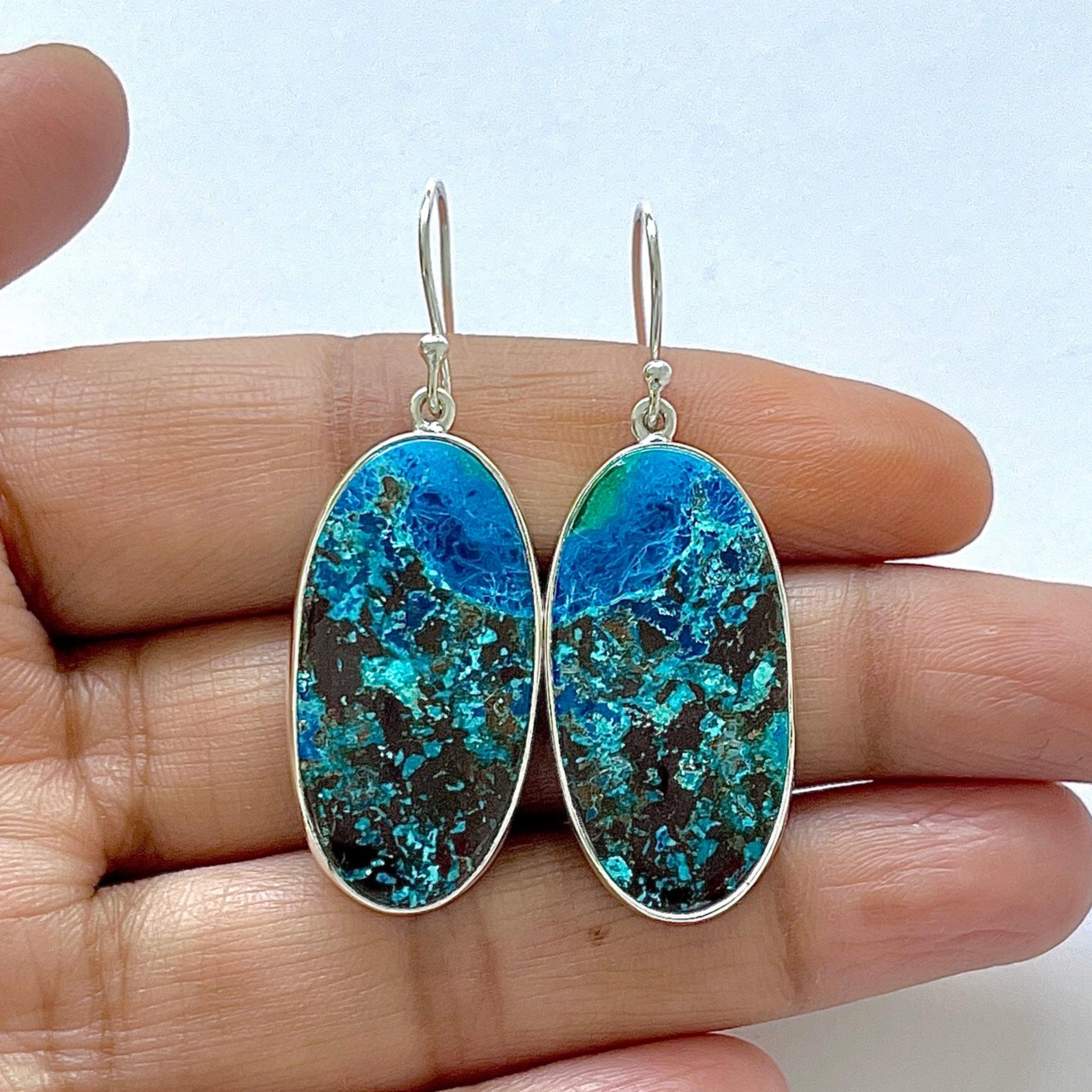 Shattuckite Earring-(STK-3-6)