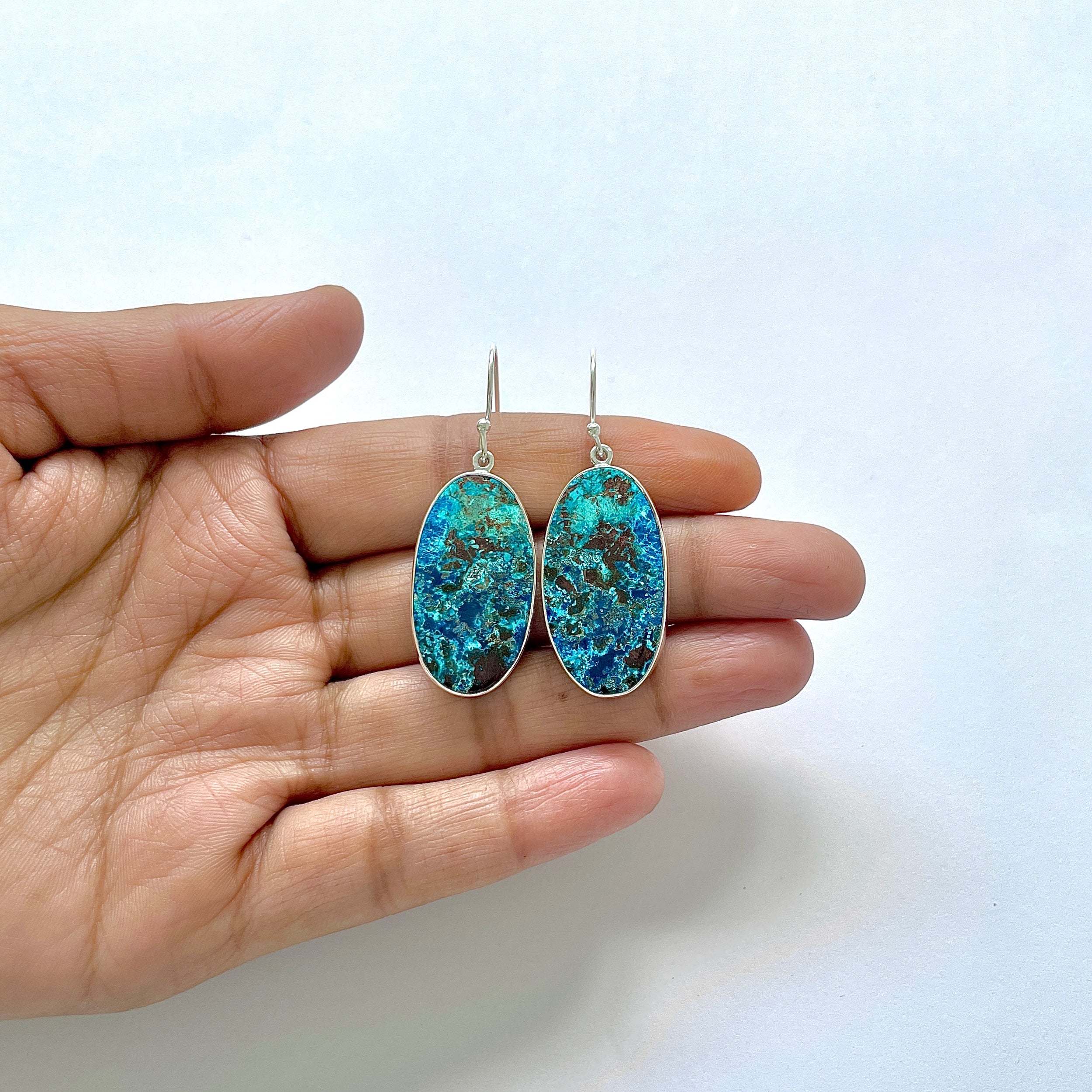 Shattuckite Earring-(STK-3-7)