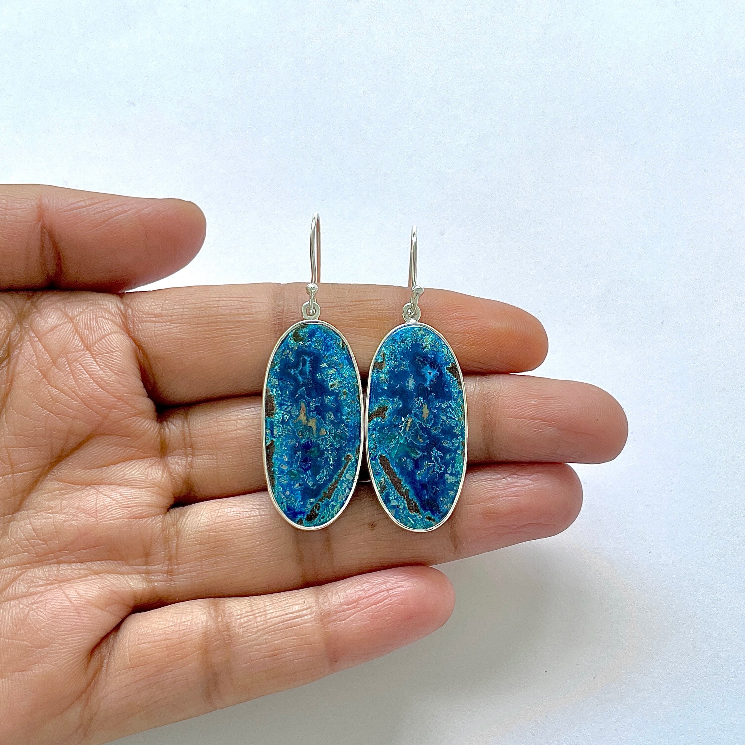 Shattuckite Earring-(STK-3-8)