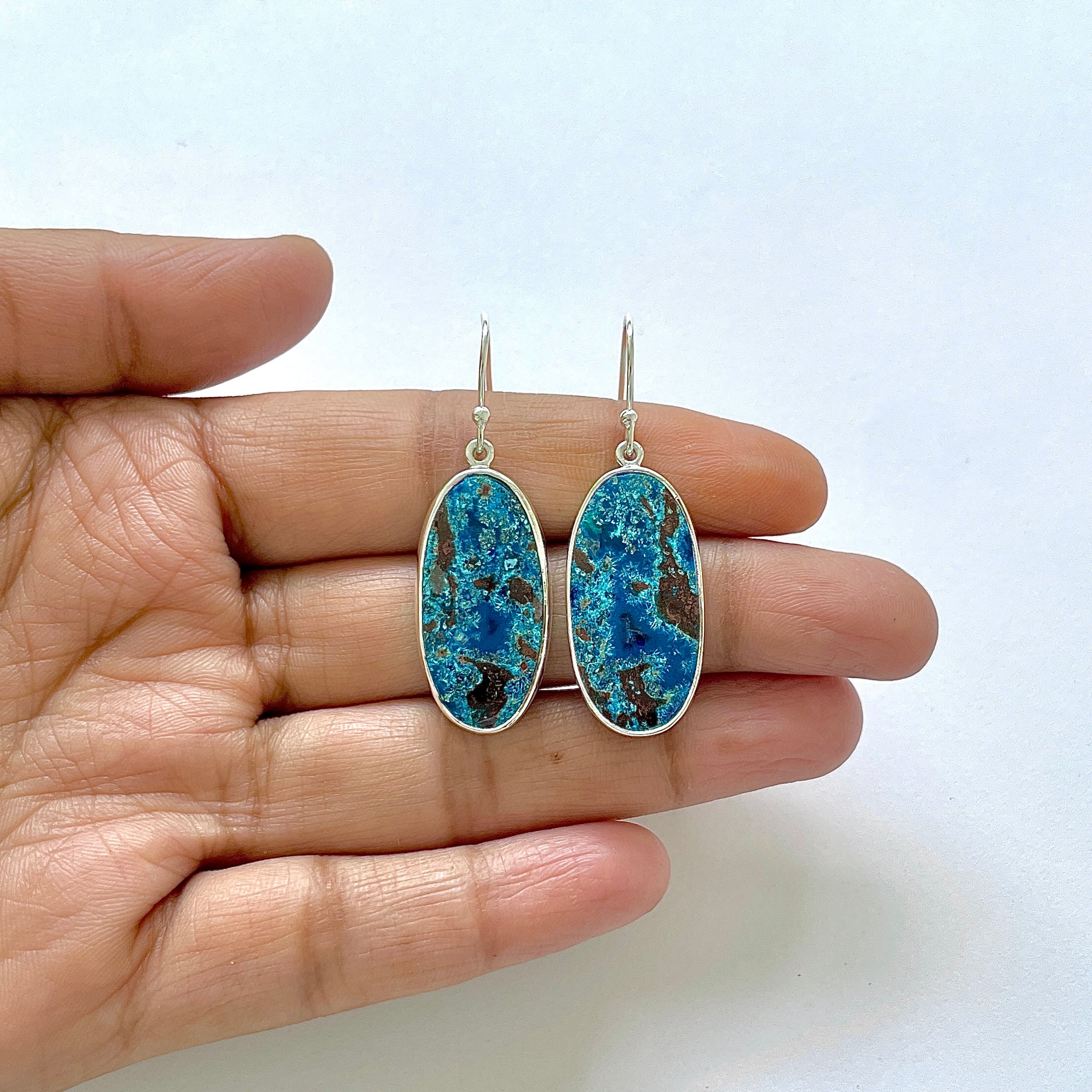 Shattuckite Earring-(STK-3-9)