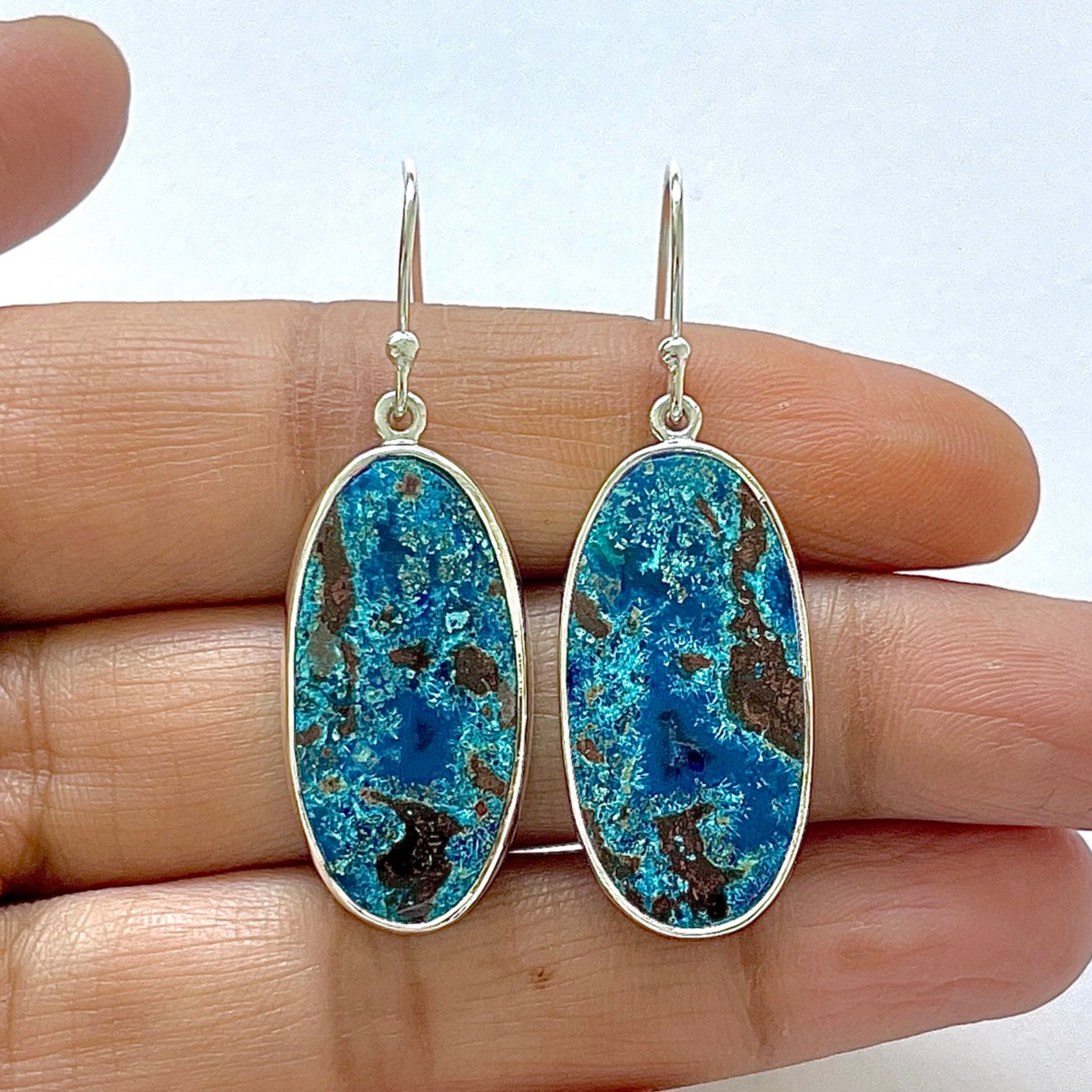 Shattuckite Earring-(STK-3-9)