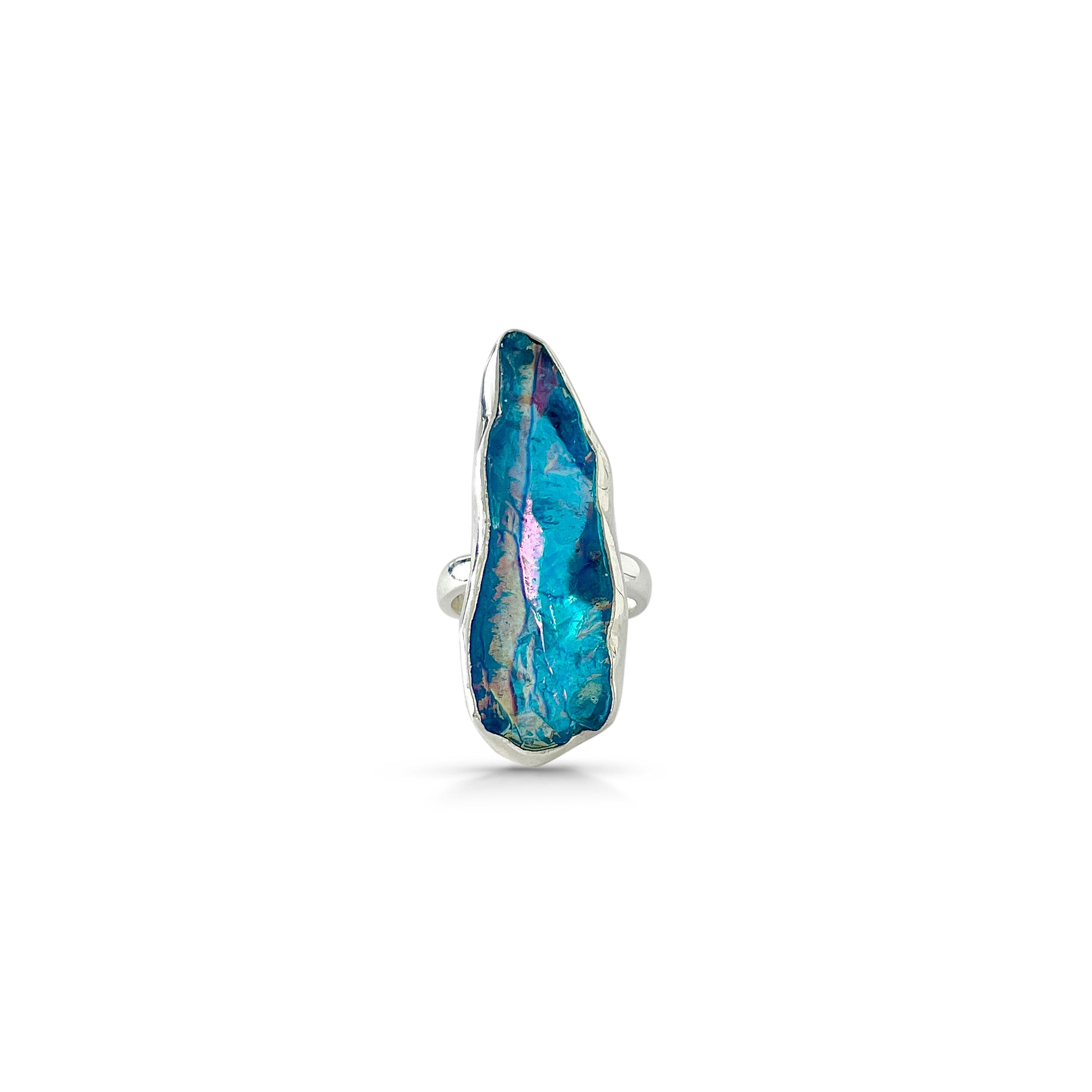Titanium Druzy Blue Ring-(TDB-2-15)