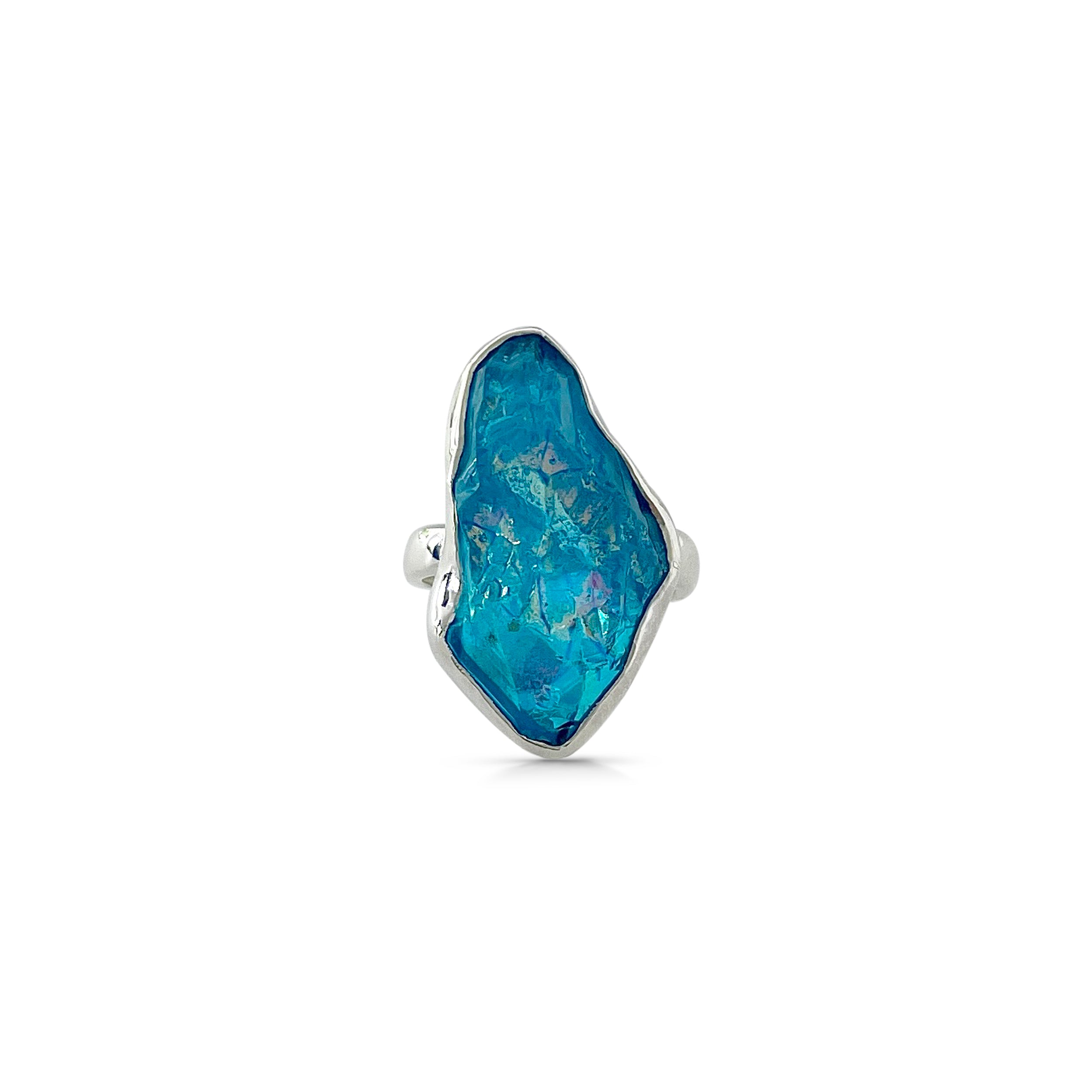 Titanium Druzy Blue Ring-(TDB-2-16)