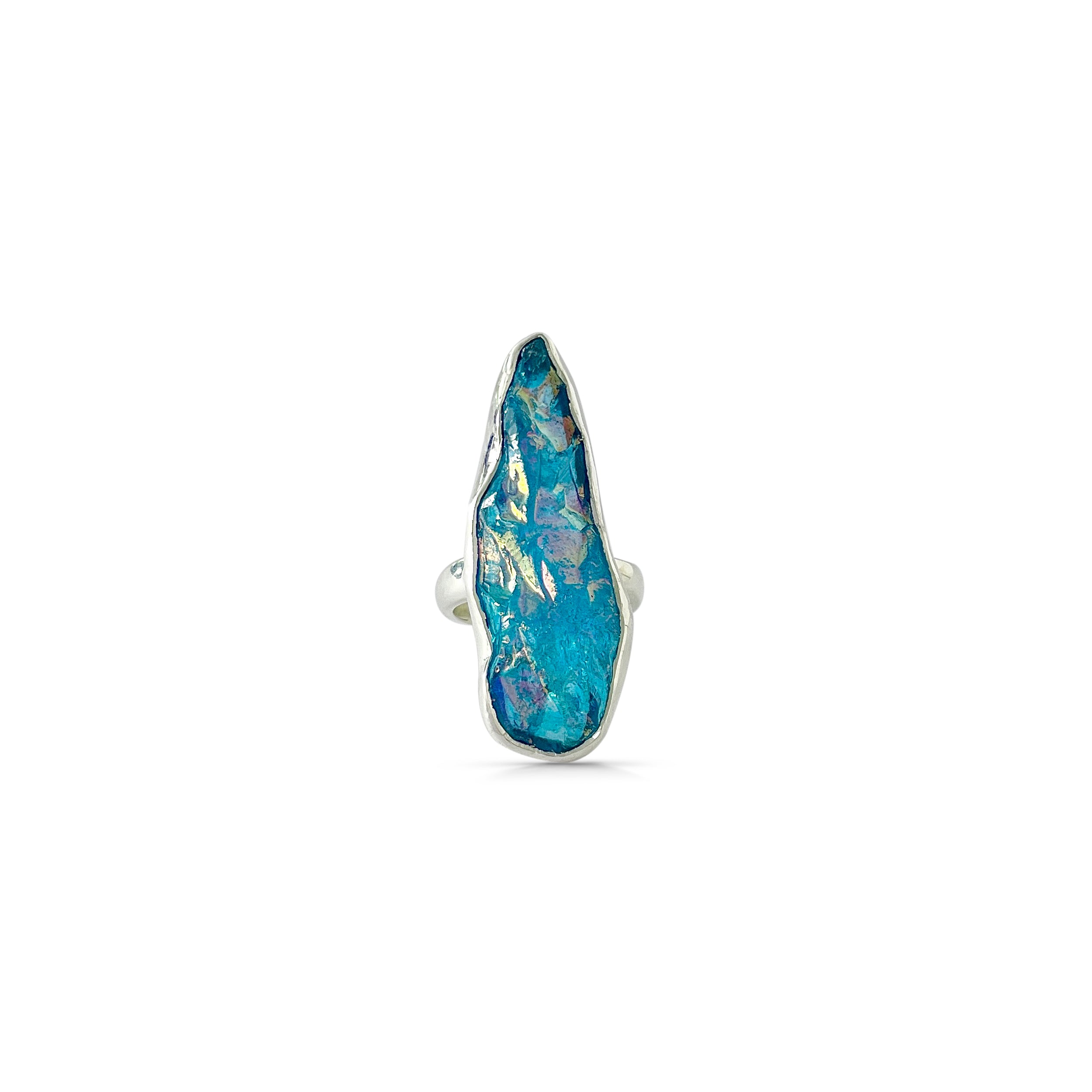 Titanium Druzy Blue Ring-(TDB-2-18)