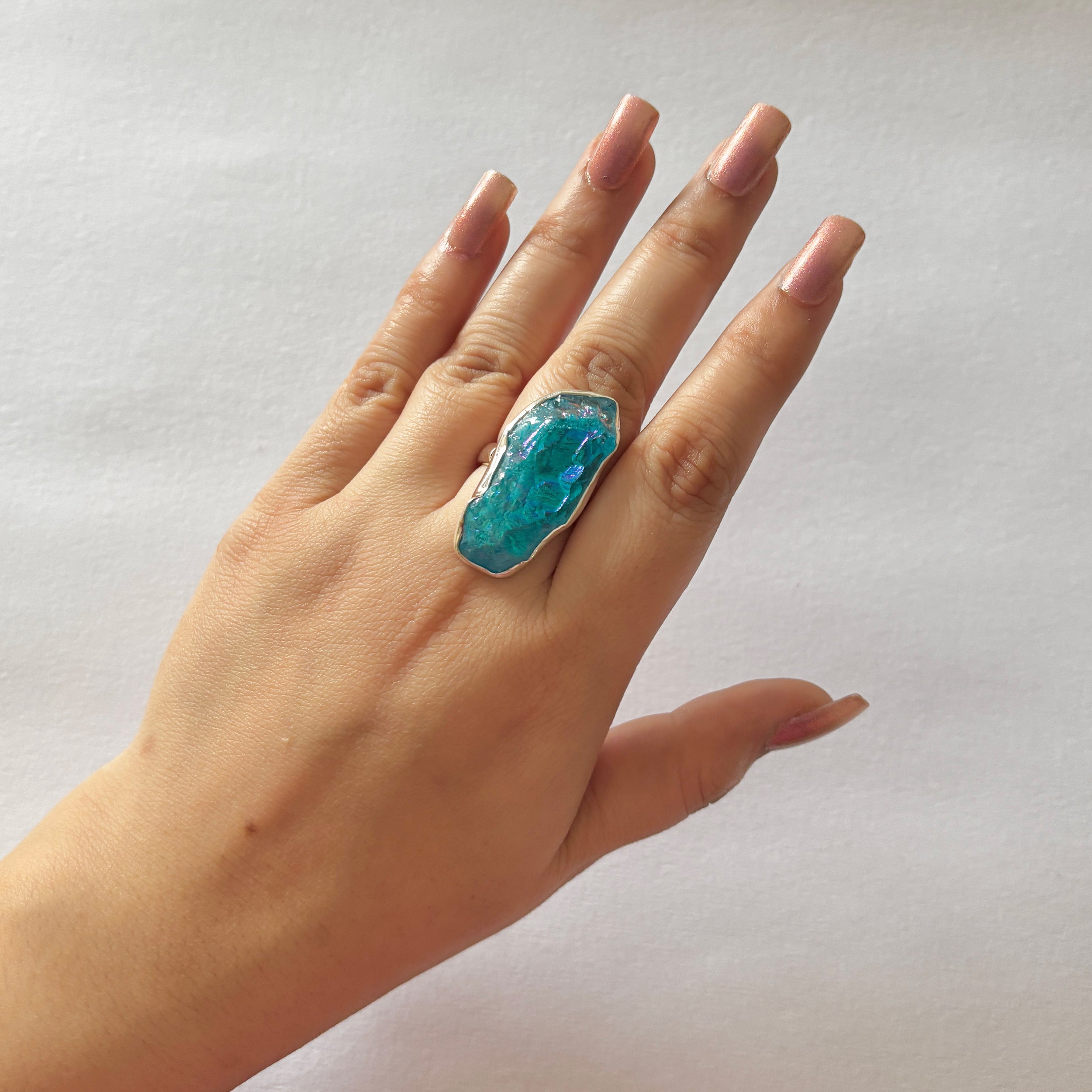 Titanium Druzy Blue Ring-(TDB-2-21)