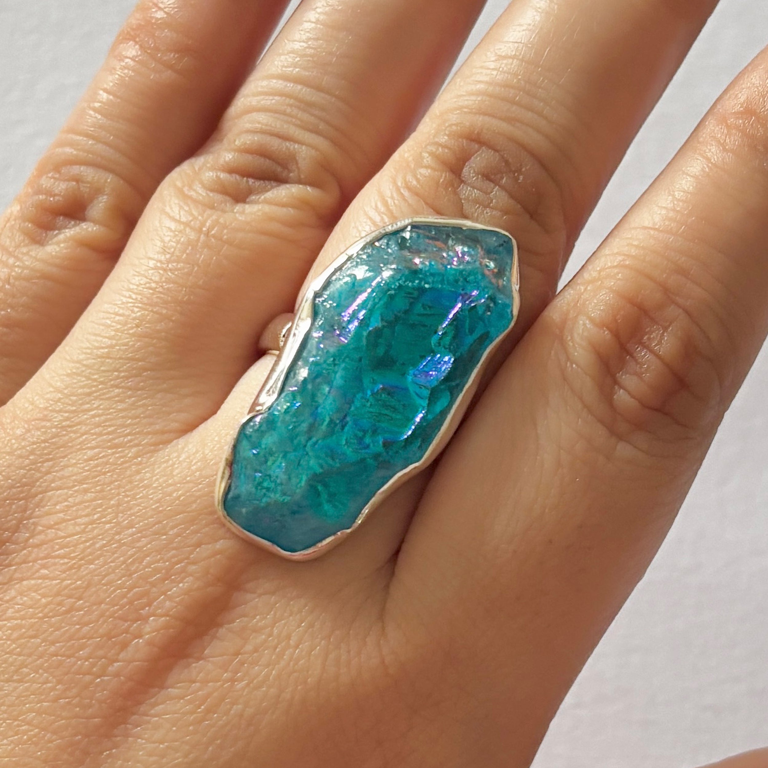 Titanium Druzy Blue Ring-(TDB-2-21)