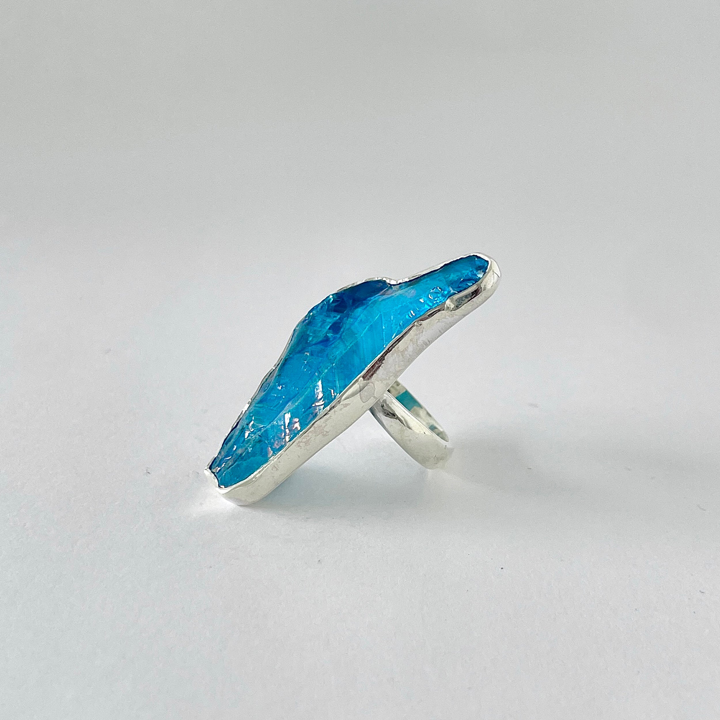 Titanium Druzy Blue Ring-(TDB-2-23)