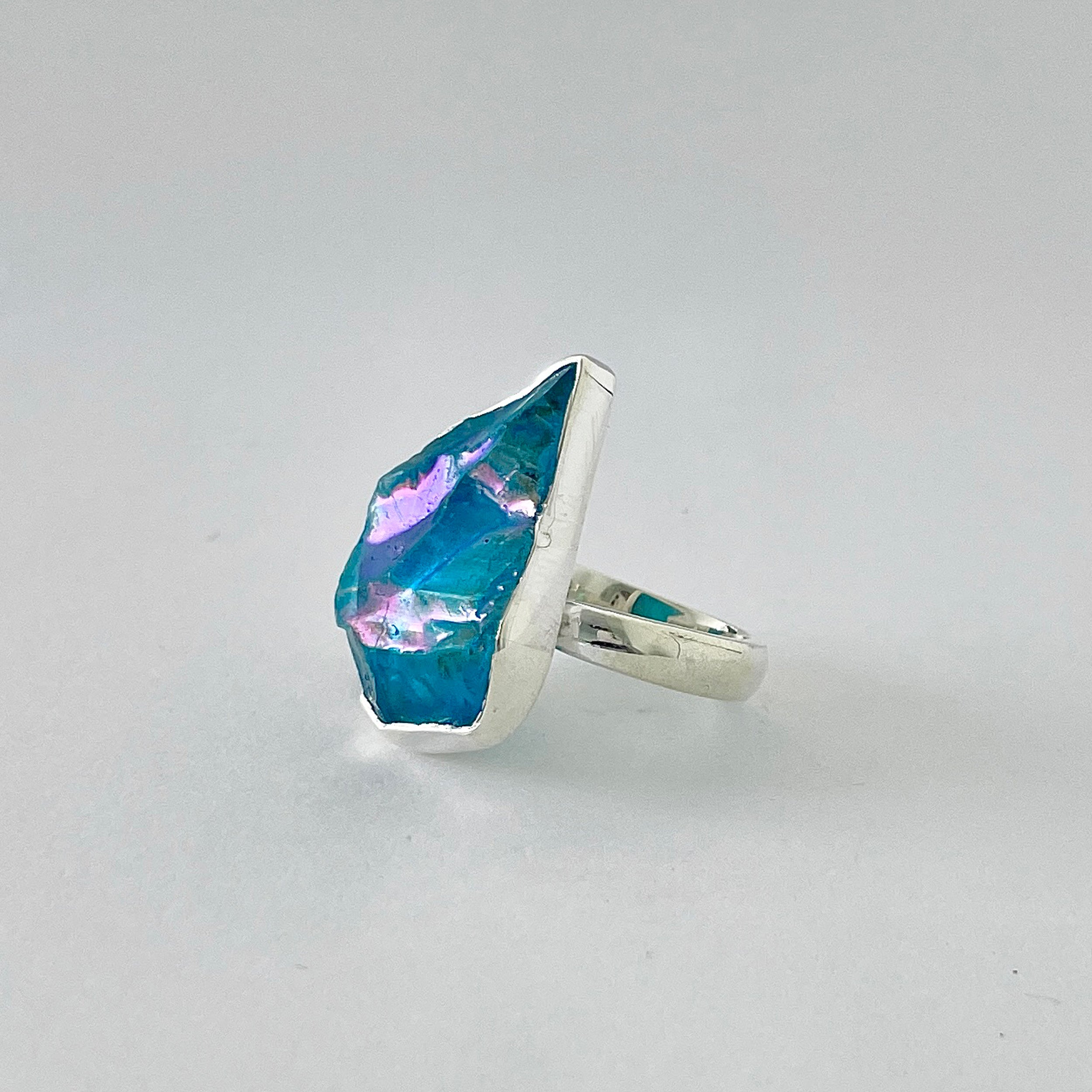 Titanium Druzy Blue Ring-(TDB-2-29)