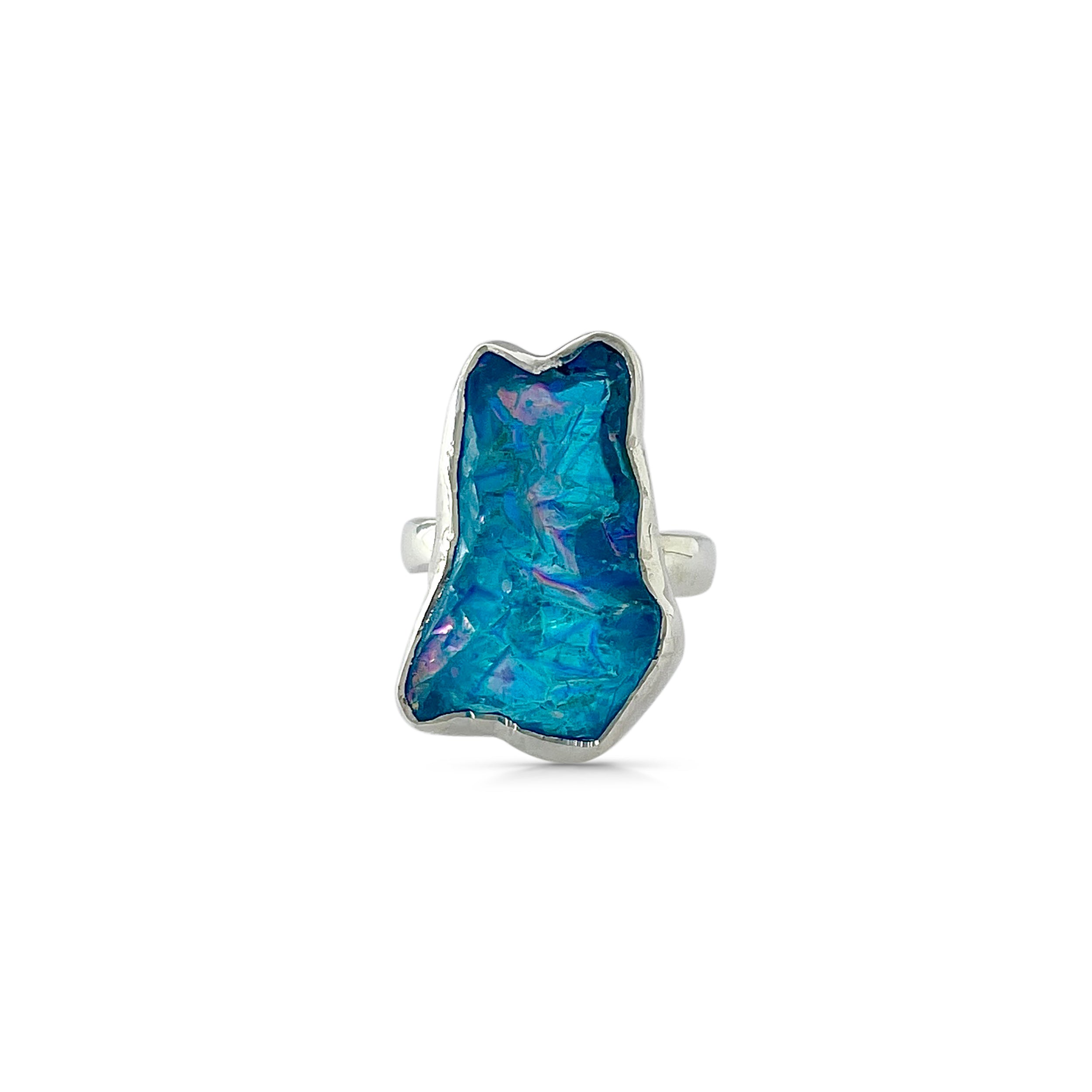 Titanium Druzy Blue Ring-(TDB-2-3)