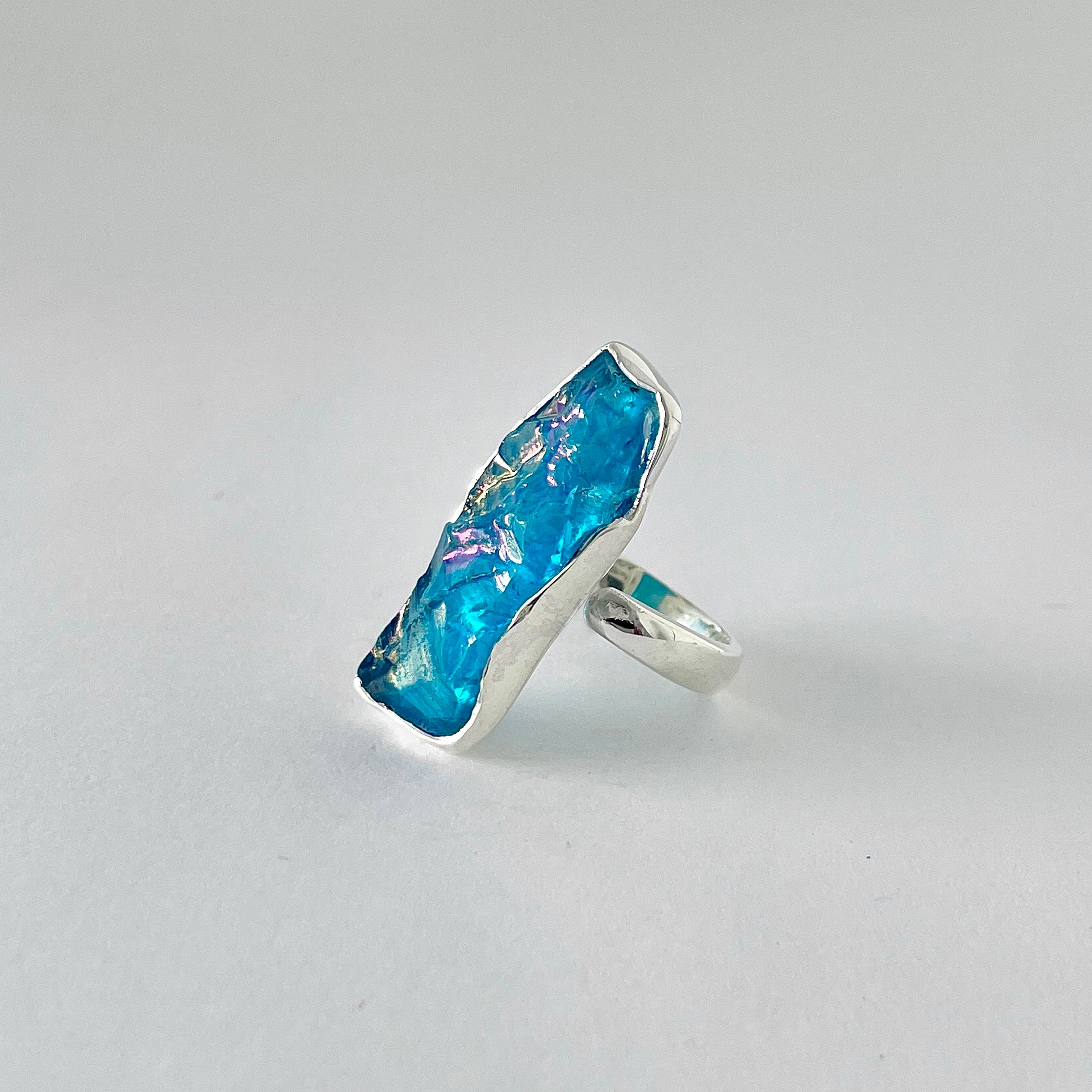 Titanium Druzy Blue Ring-(TDB-2-31)
