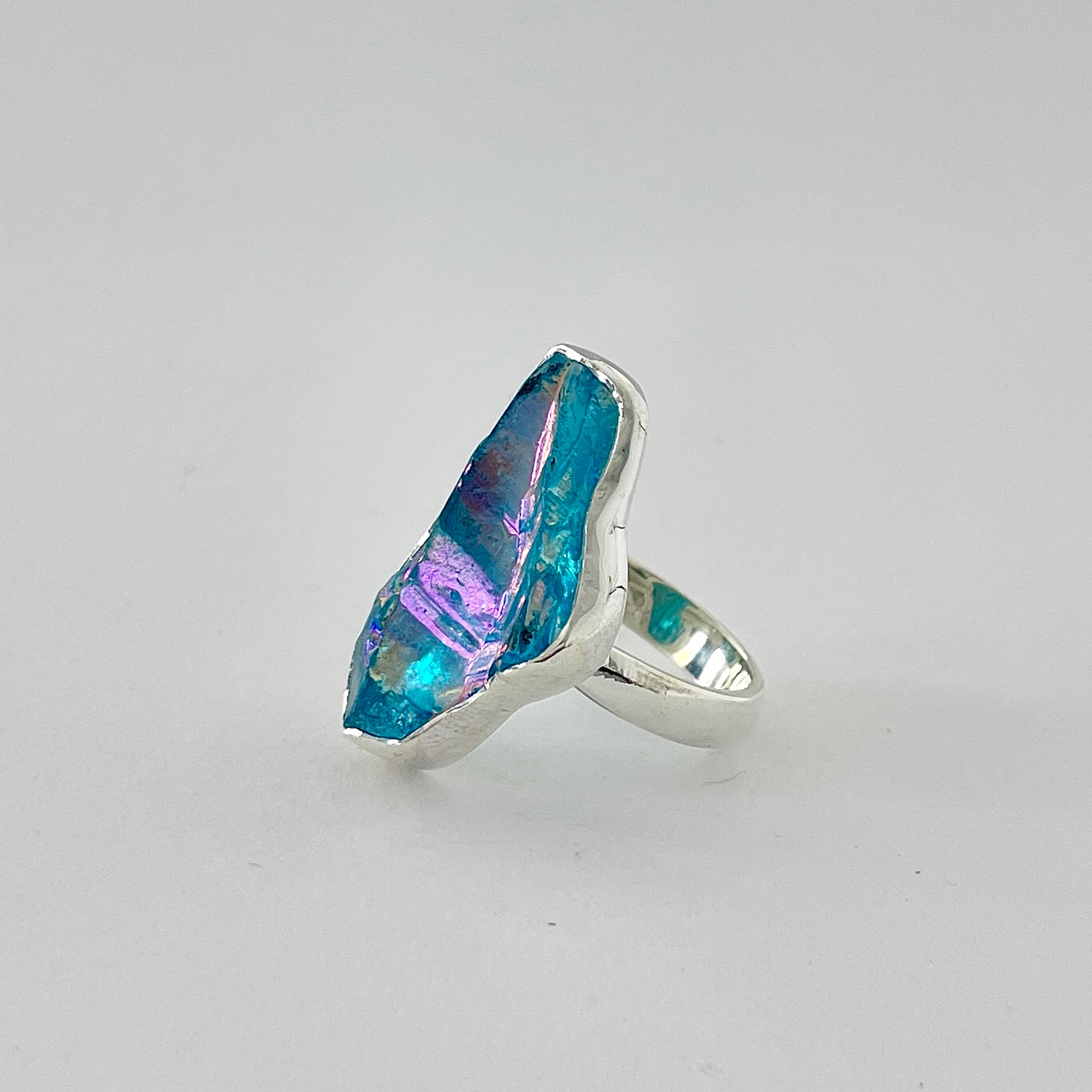 Titanium Druzy Blue Ring-(TDB-2-37)