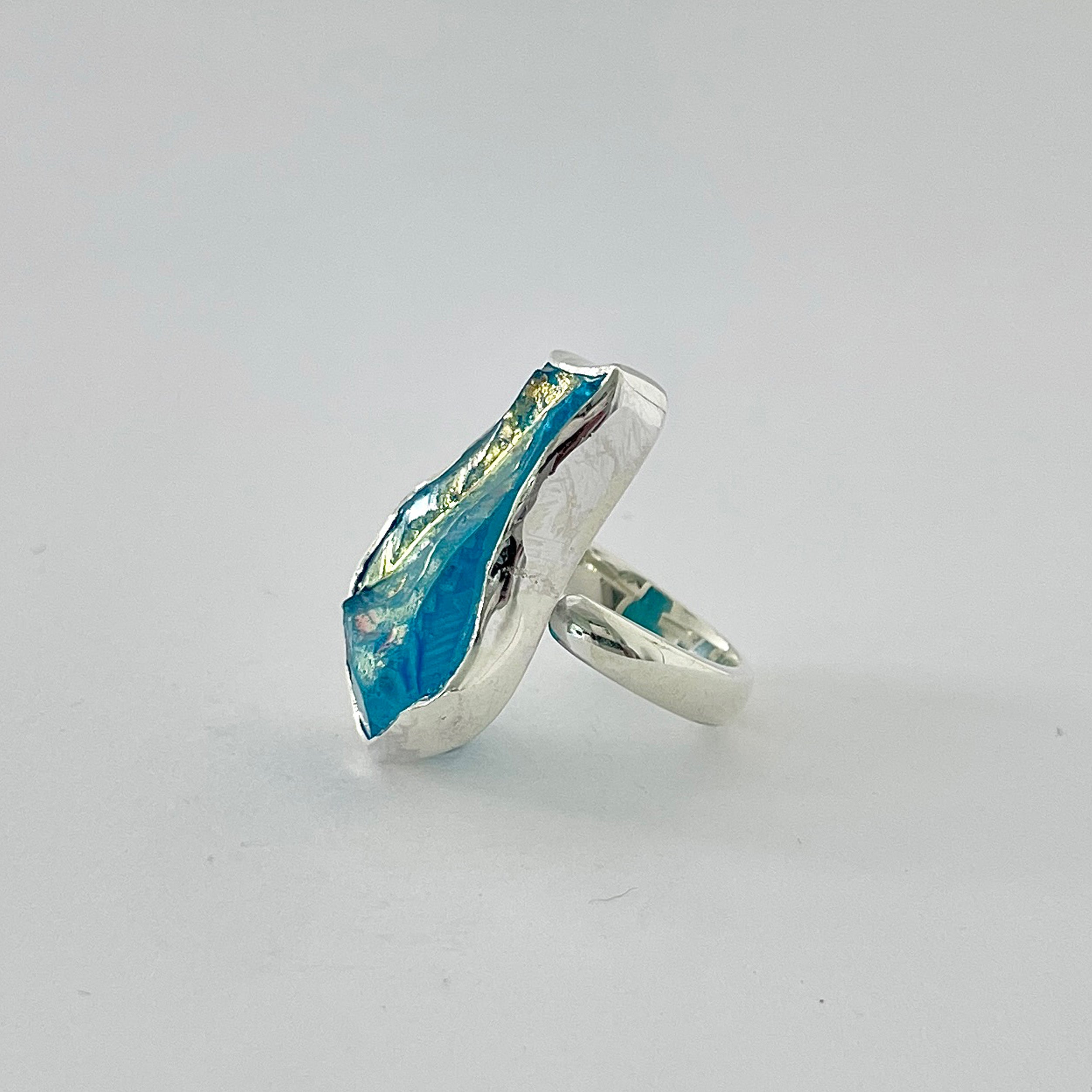 Titanium Druzy Blue Ring-(TDB-2-38)