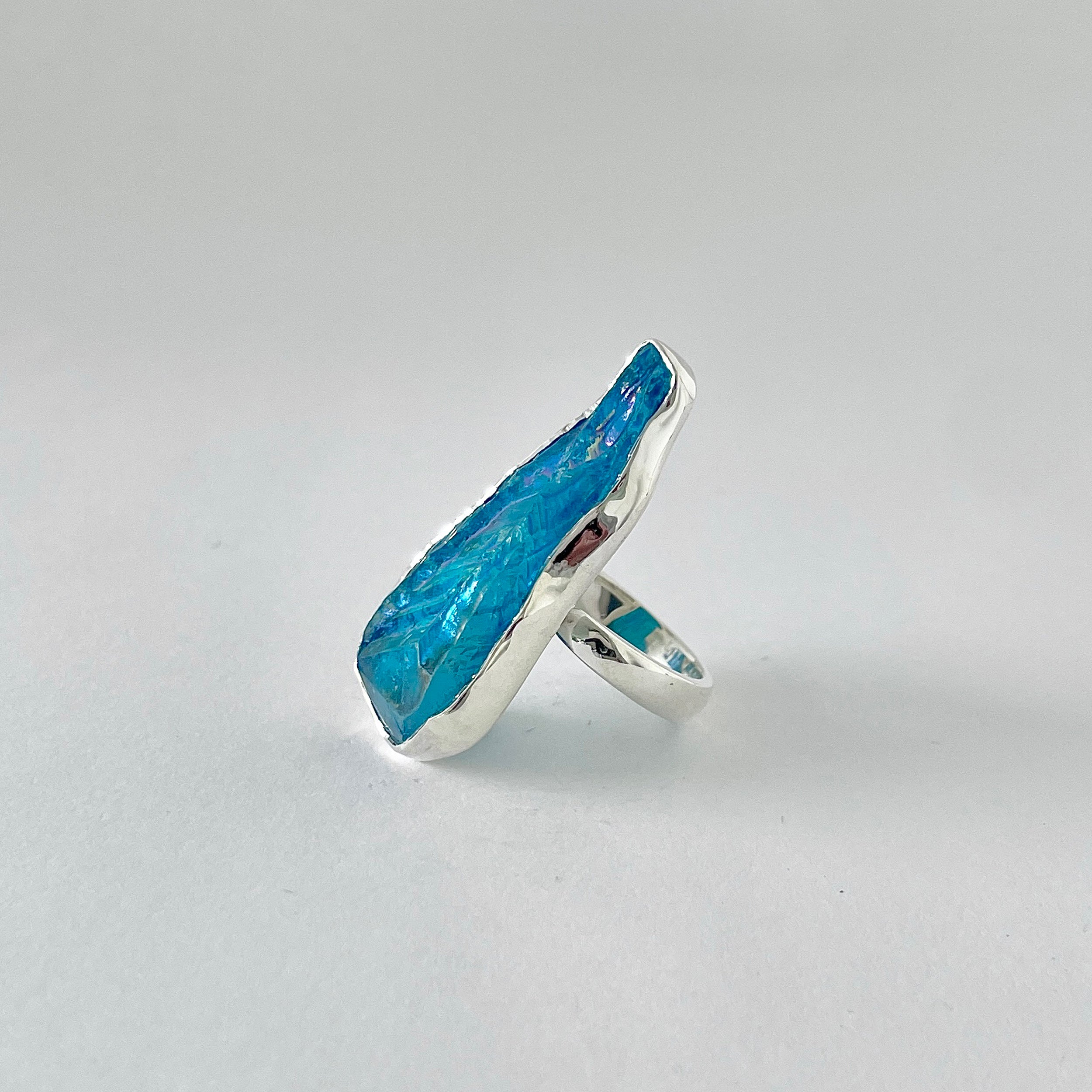 Titanium Druzy Blue Ring-(TDB-2-39)