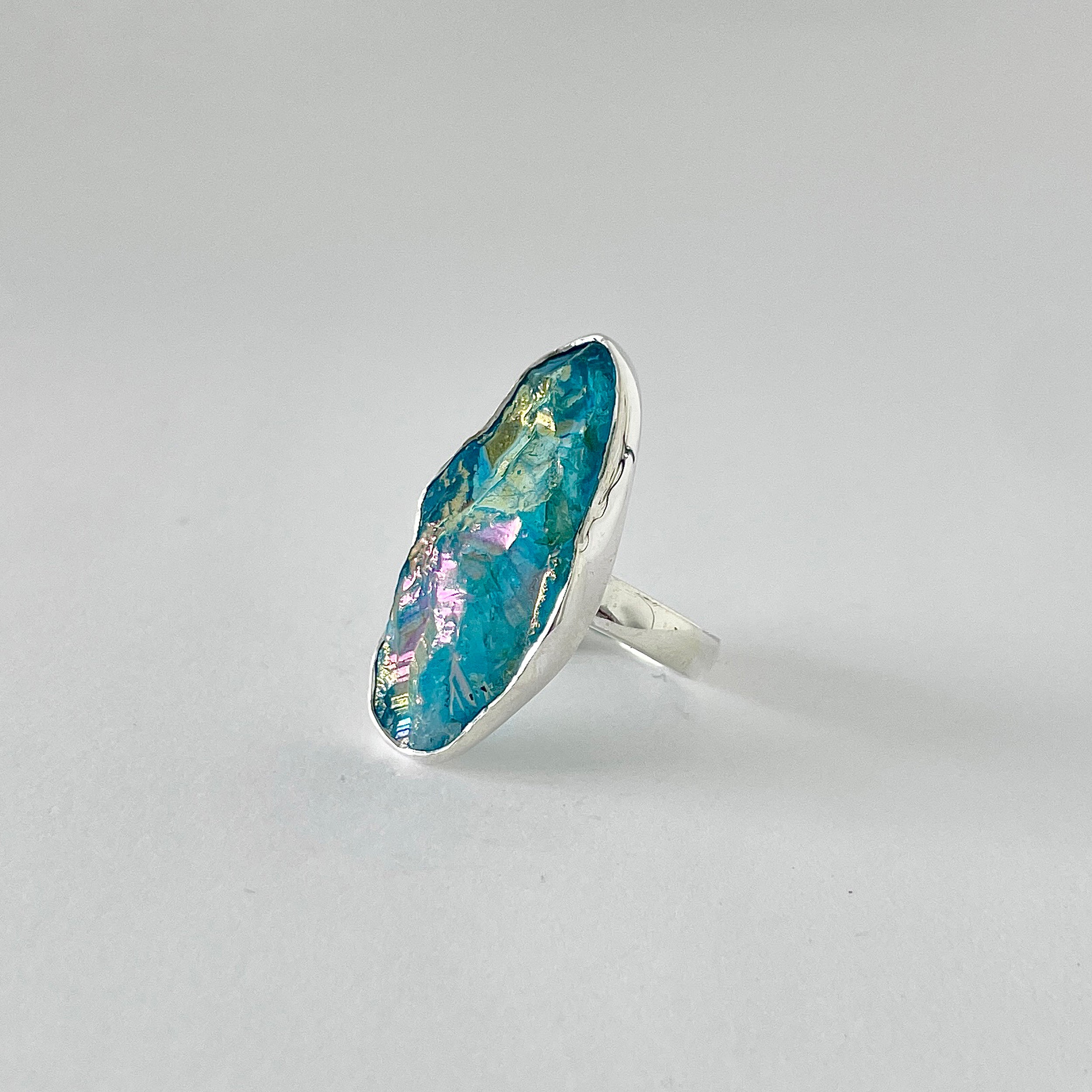 Titanium Druzy Blue Ring-(TDB-2-40)
