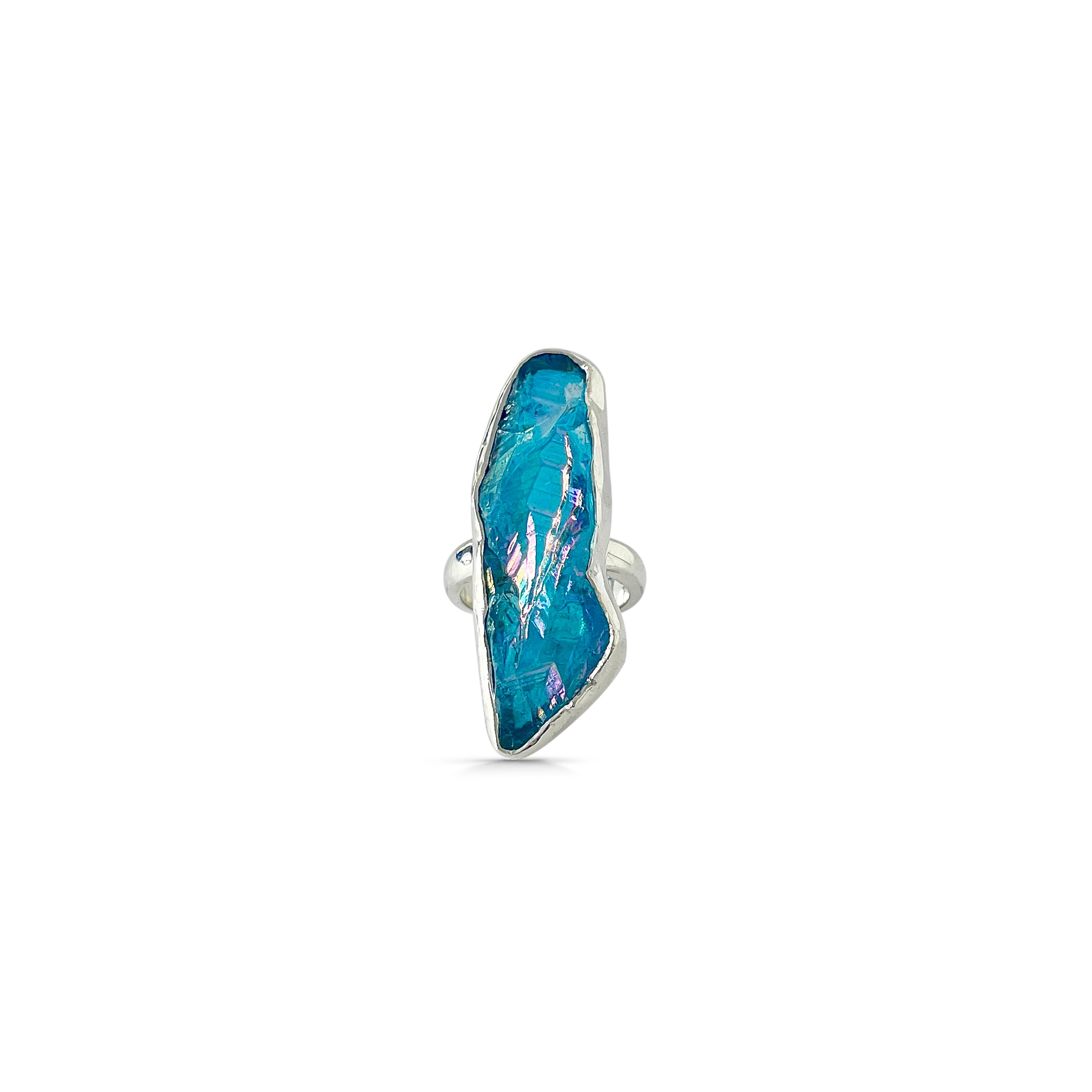 Titanium Druzy Blue Ring-(TDB-2-43)
