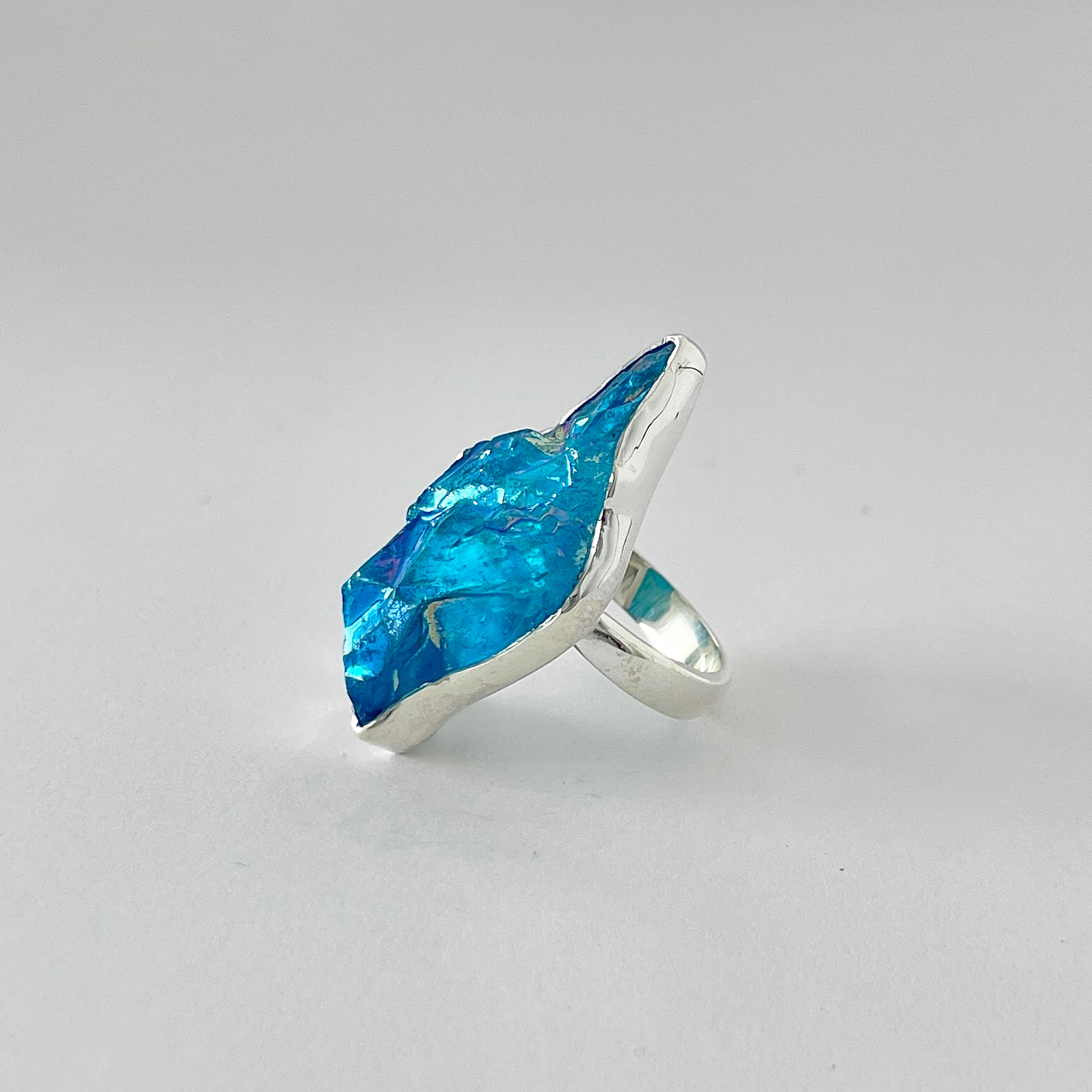 Titanium Druzy Blue Ring-(TDB-2-46)