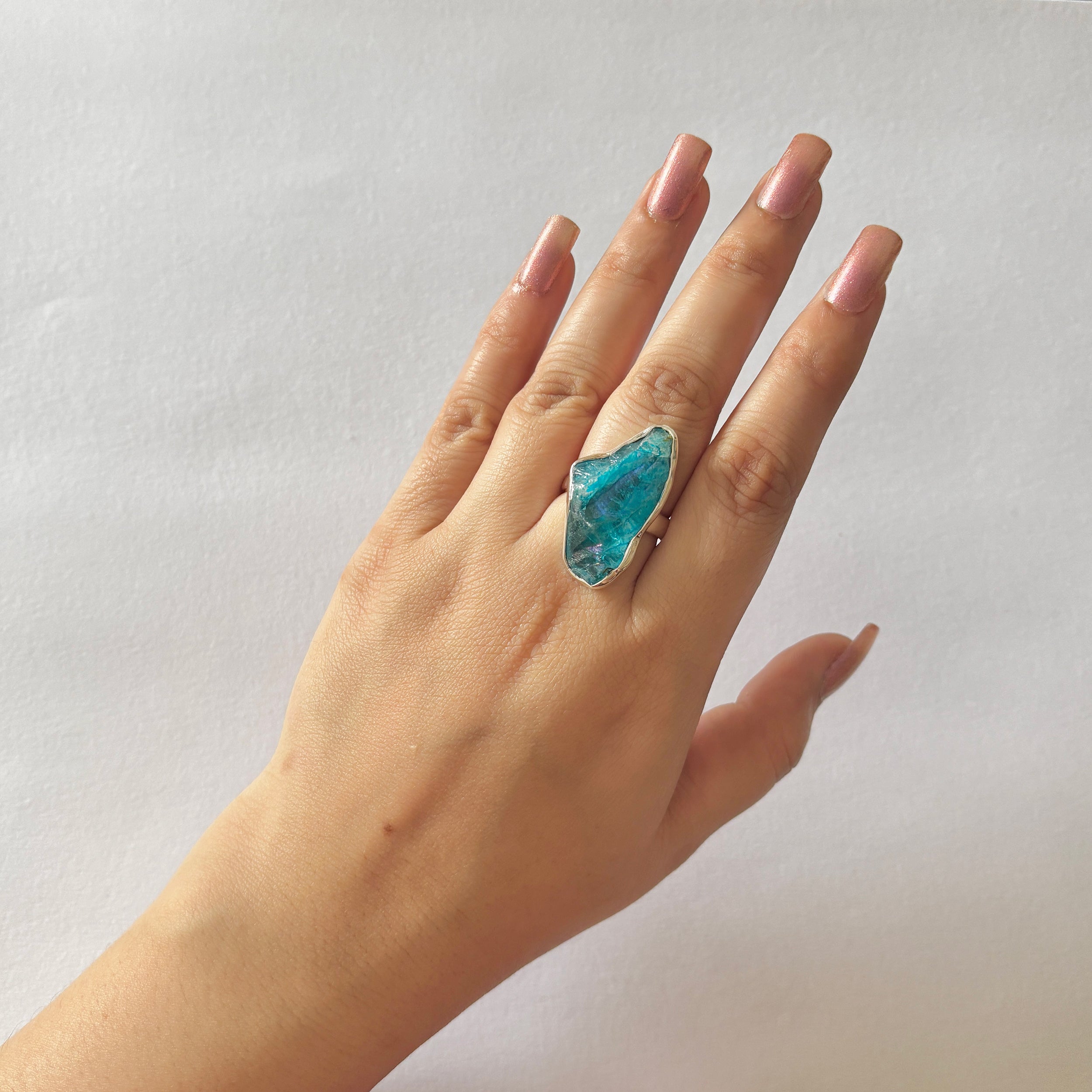 Titanium Druzy Blue Ring-(TDB-2-49)