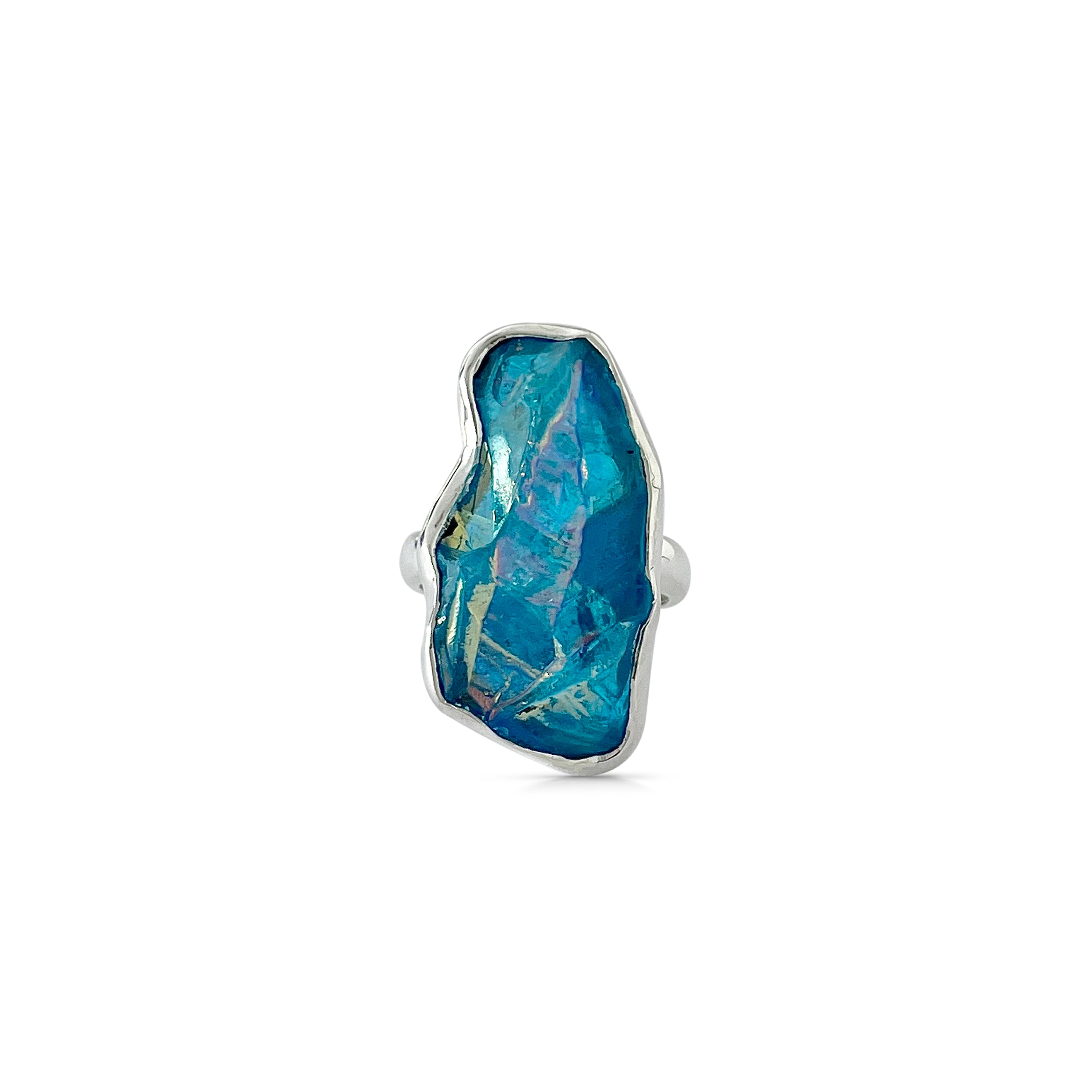 Titanium Druzy Blue Ring-(TDB-2-50)