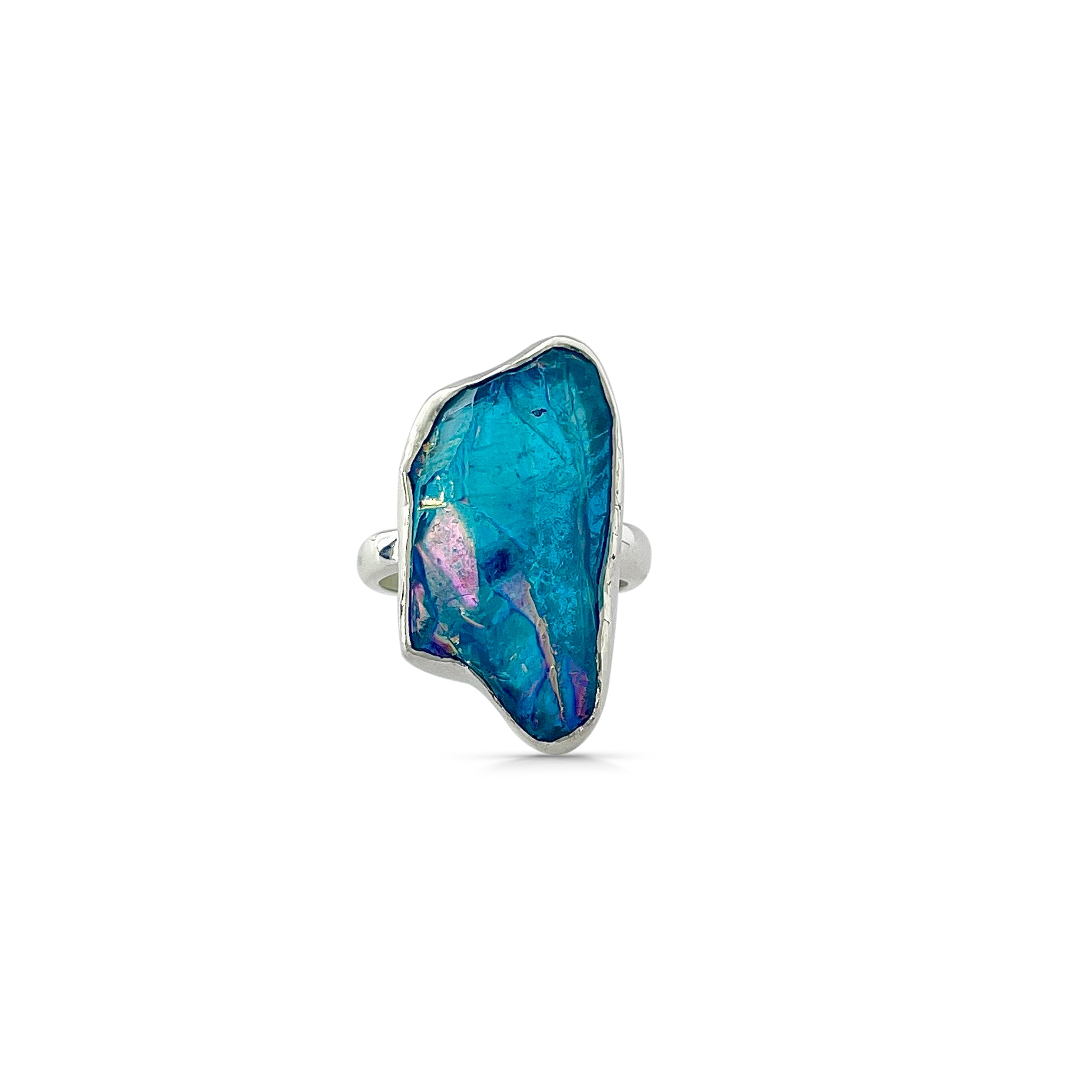 Titanium Druzy Blue Ring-(TDB-2-51)