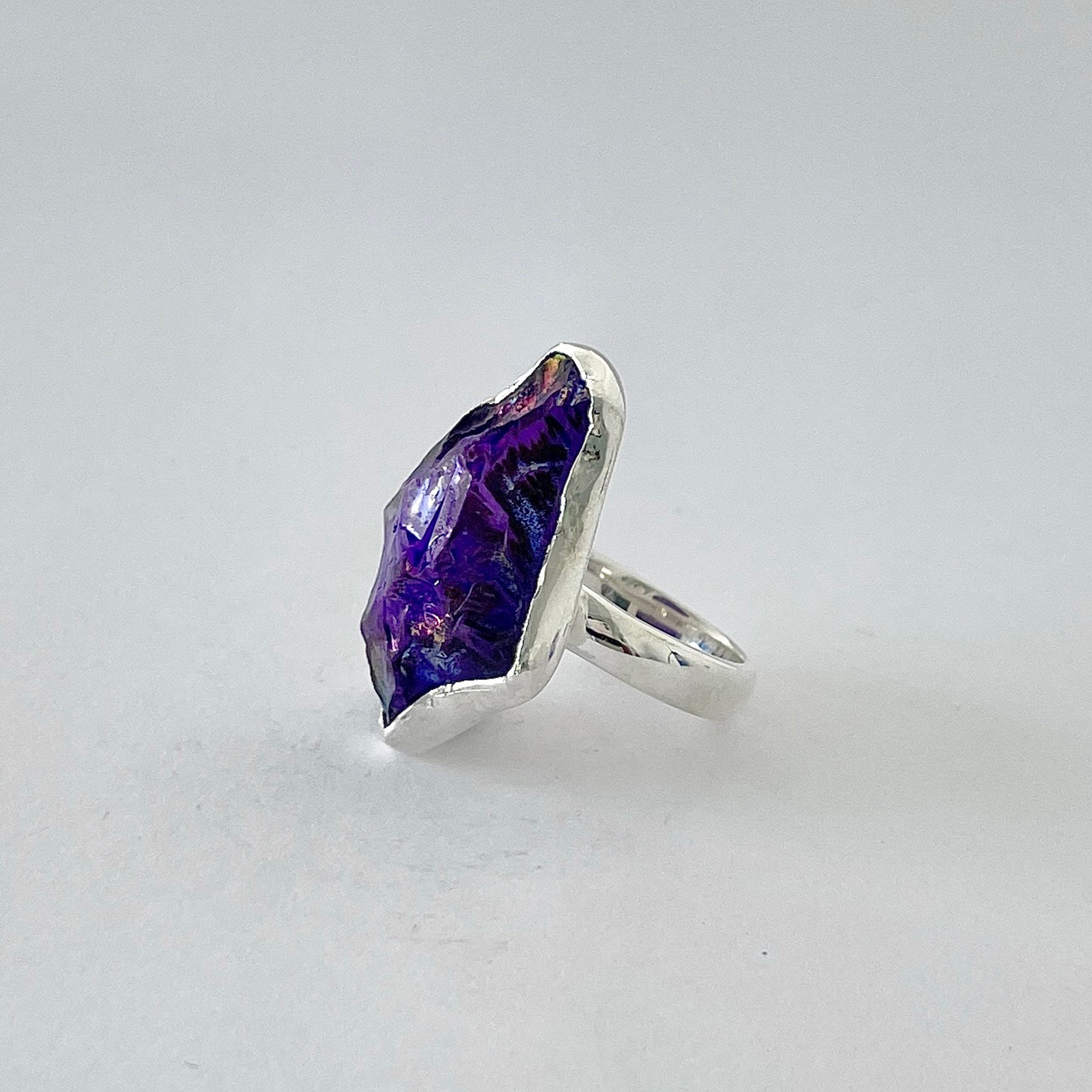 Titanium Druzy Purple Ring-(TDP-2-10)
