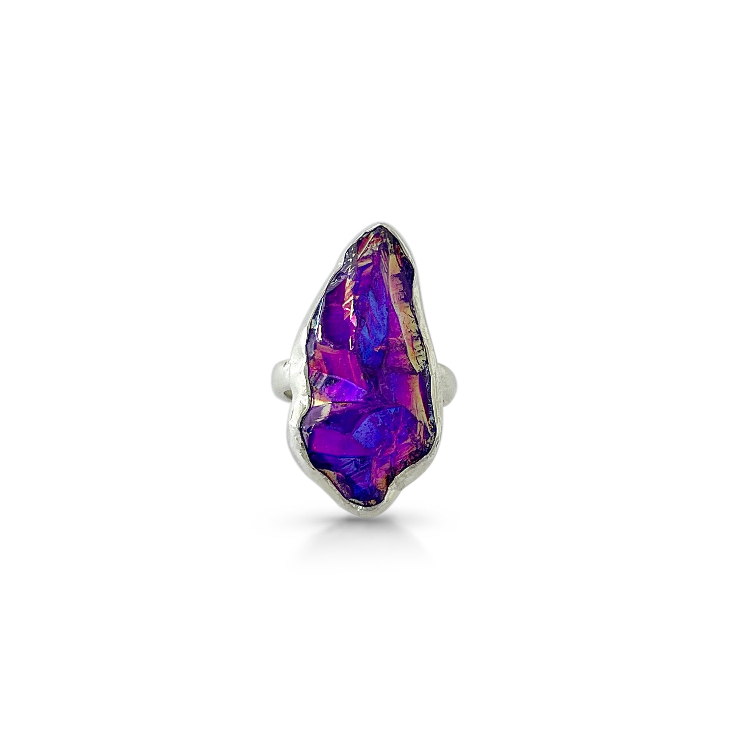 Titanium Druzy Purple Ring-(TDP-2-11)