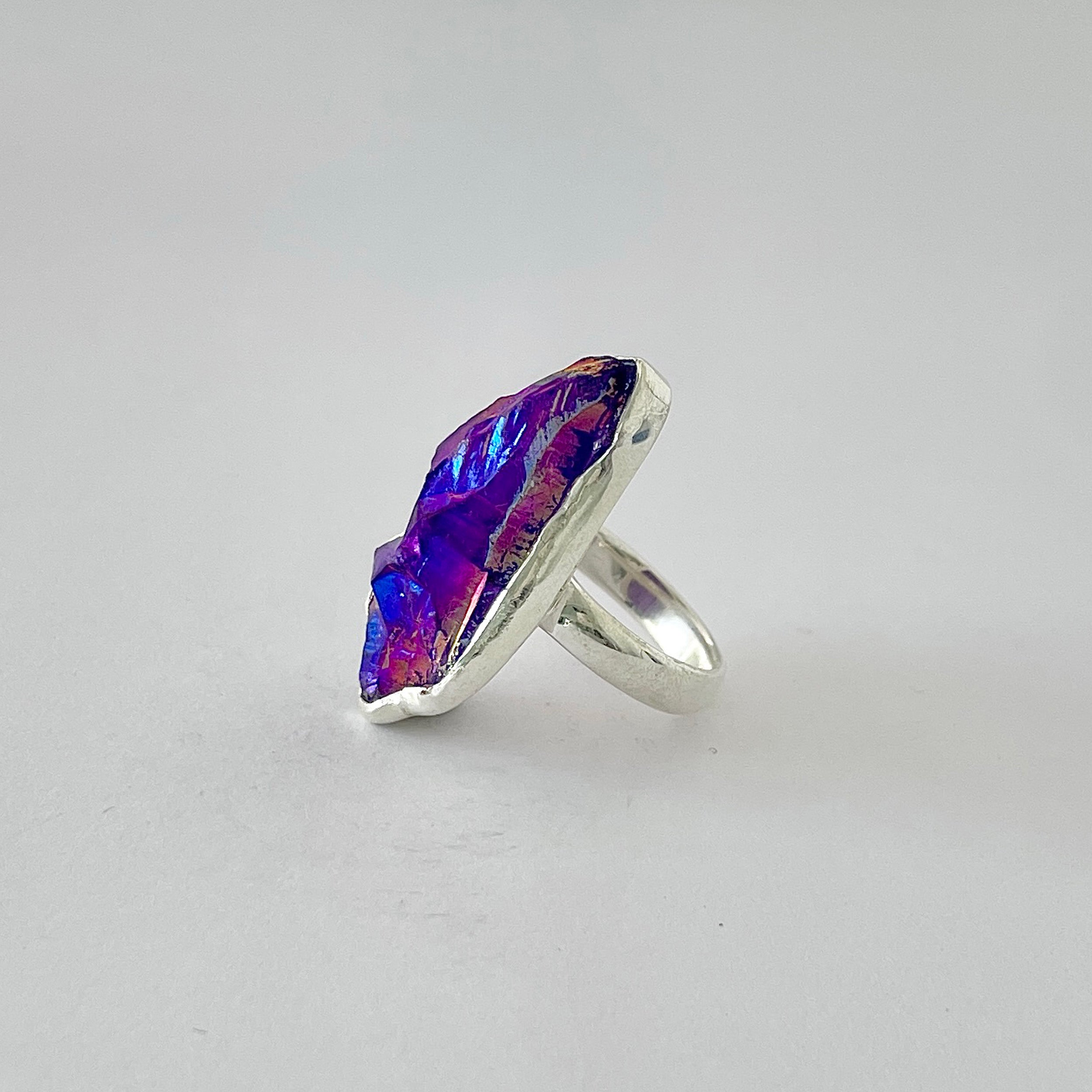 Titanium Druzy Purple Ring-(TDP-2-11)