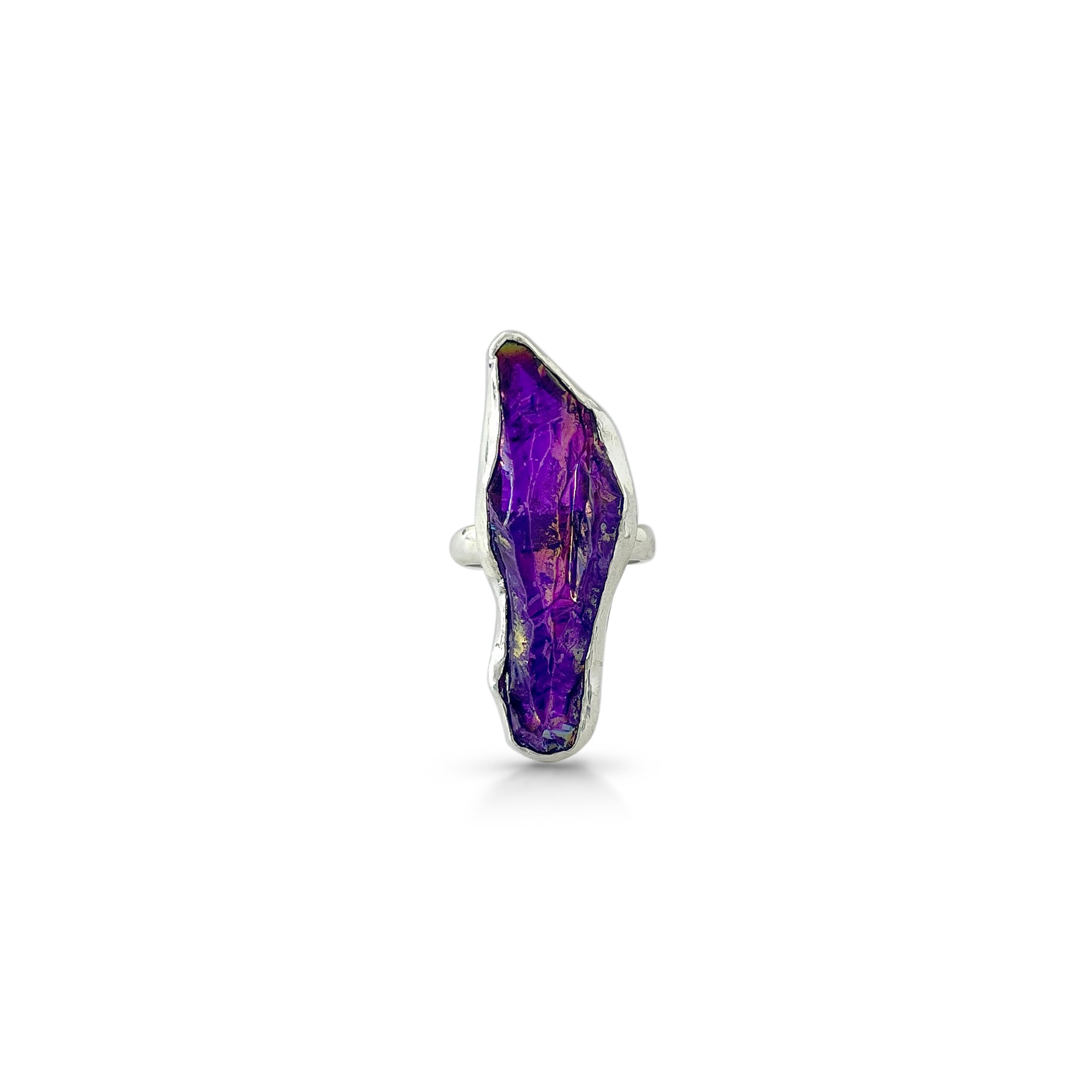 Titanium Druzy Purple Ring-(TDP-2-15)