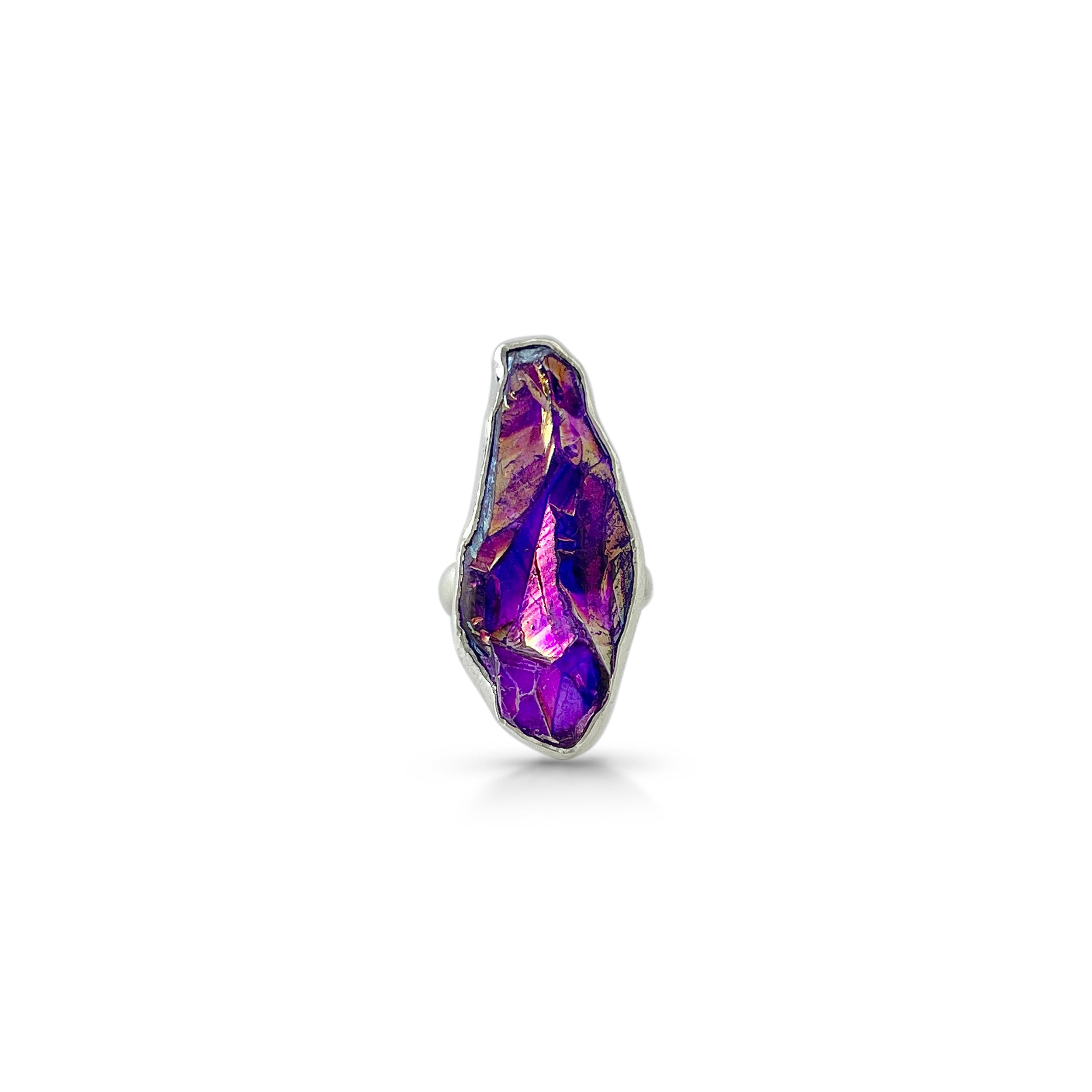 Titanium Druzy Purple Ring-(TDP-2-16)