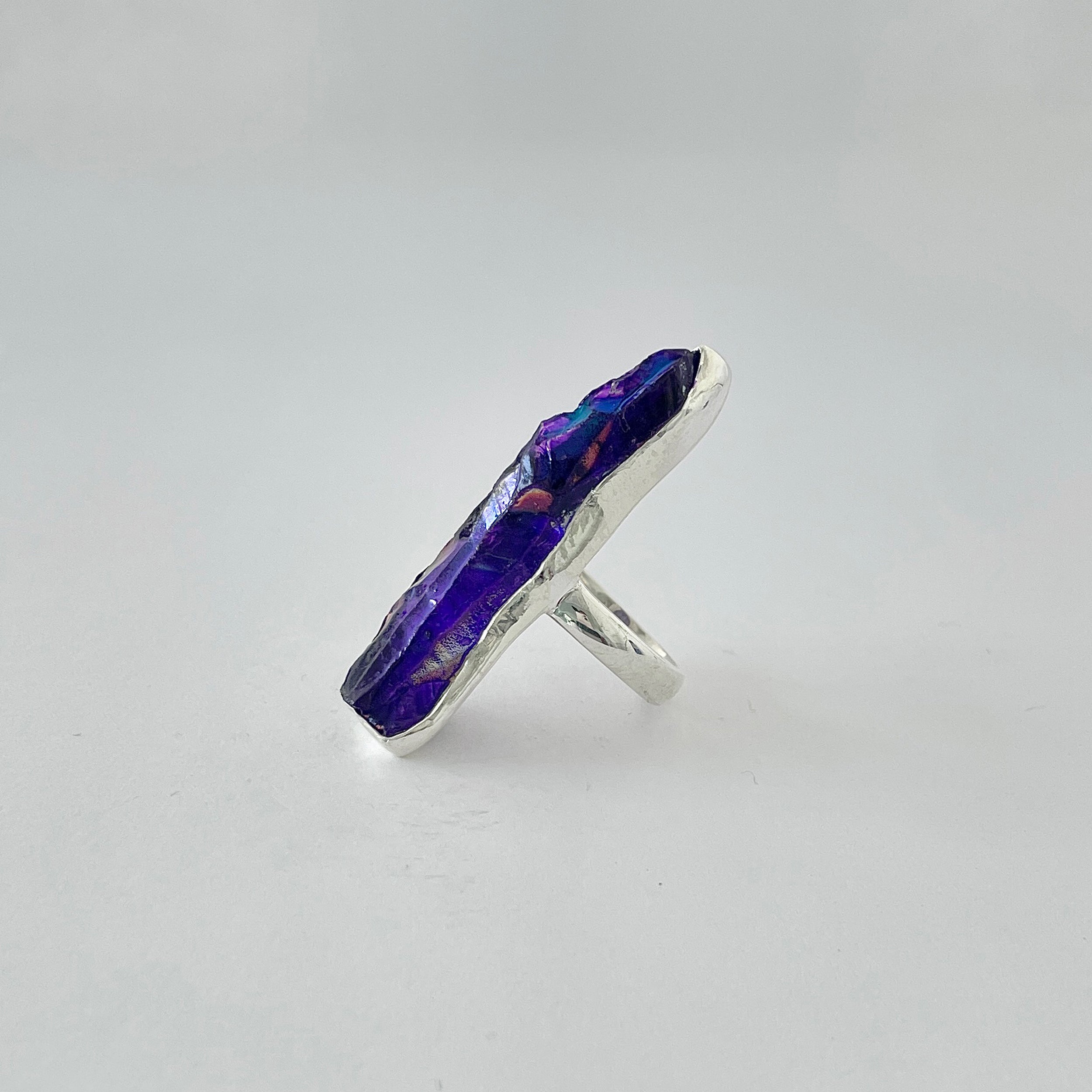 Titanium Druzy Purple Ring-(TDP-2-17)