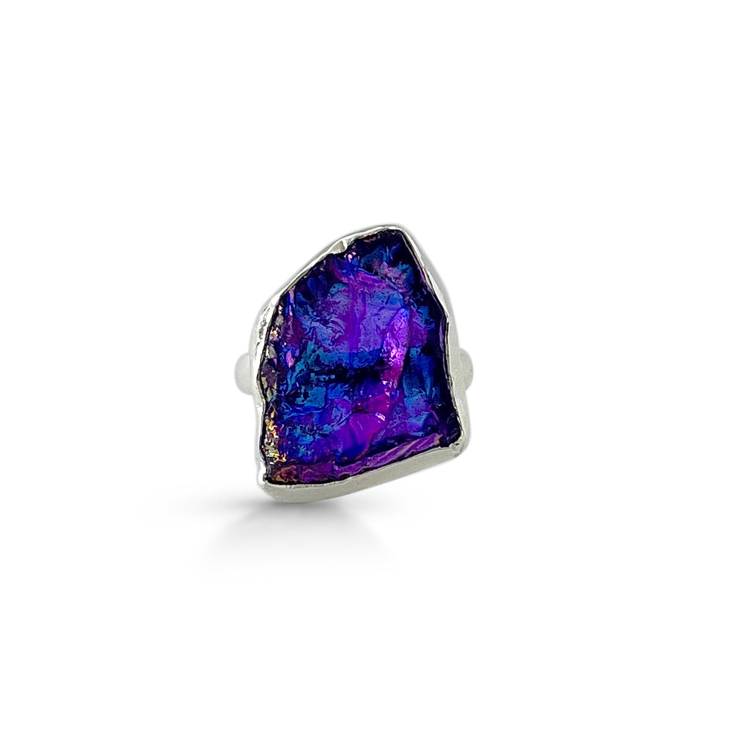 Titanium Druzy Purple Ring-(TDP-2-21)