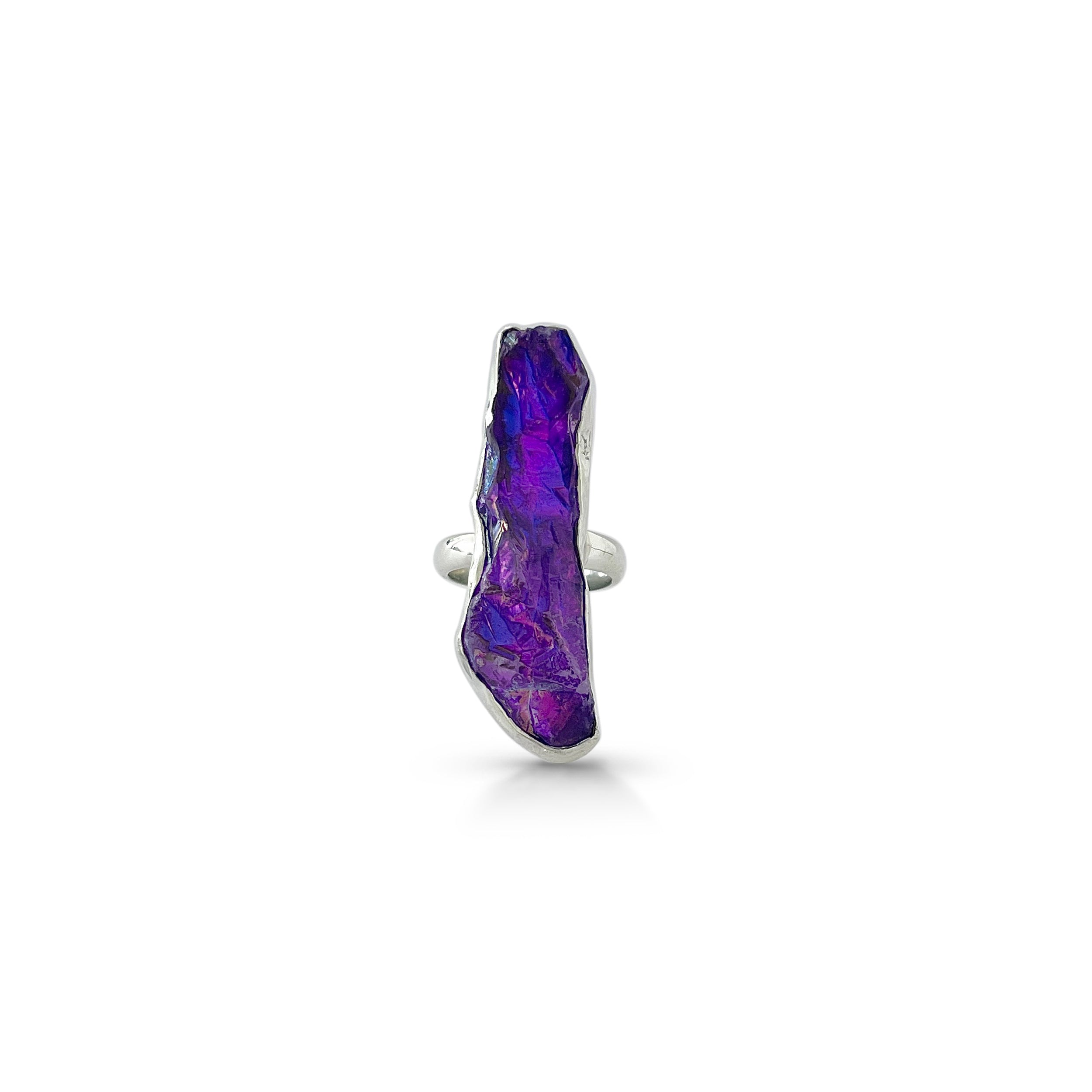 Titanium Druzy Purple Ring-(TDP-2-27)