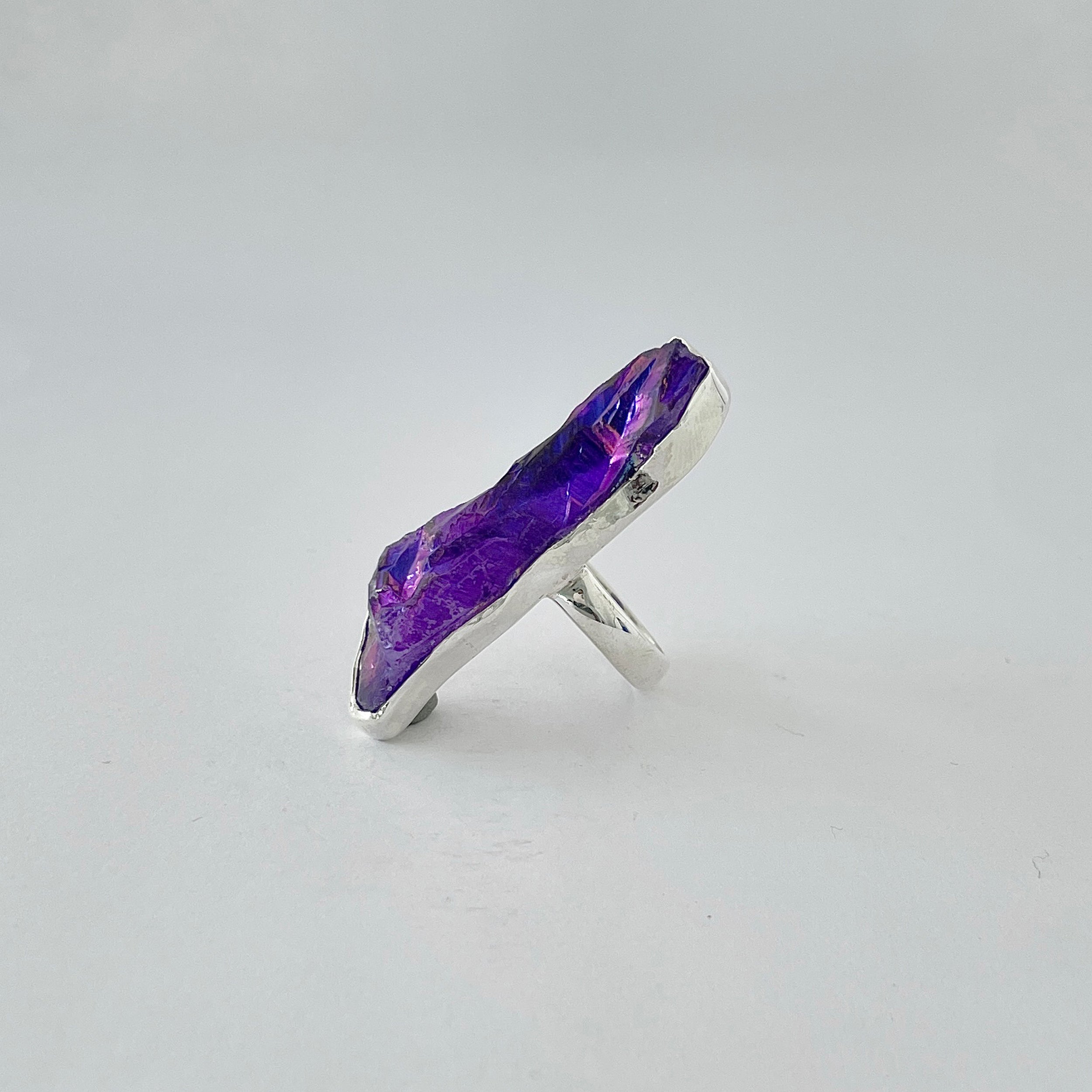 Titanium Druzy Purple Ring-(TDP-2-27)