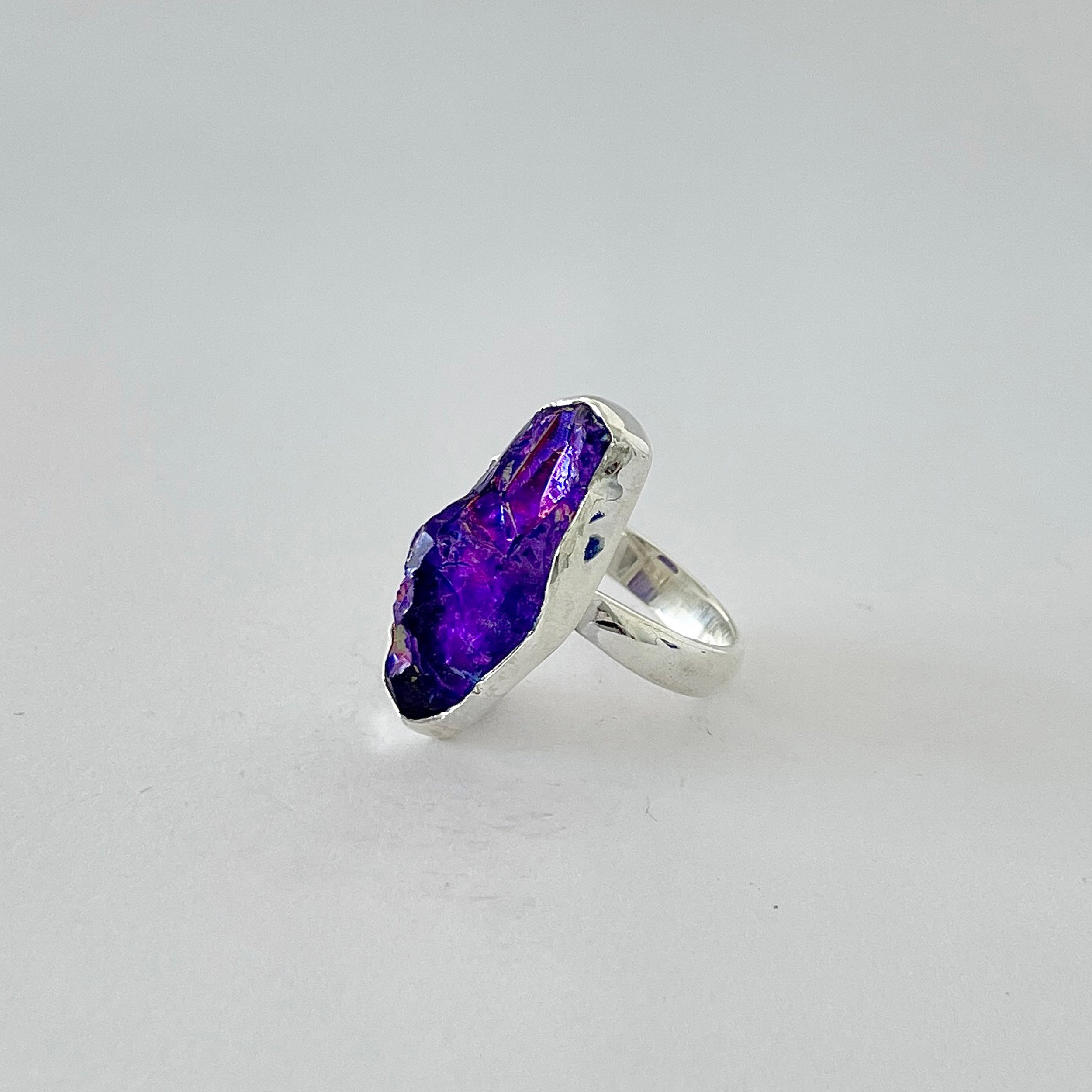 Titanium Druzy Purple Ring-(TDP-2-28)