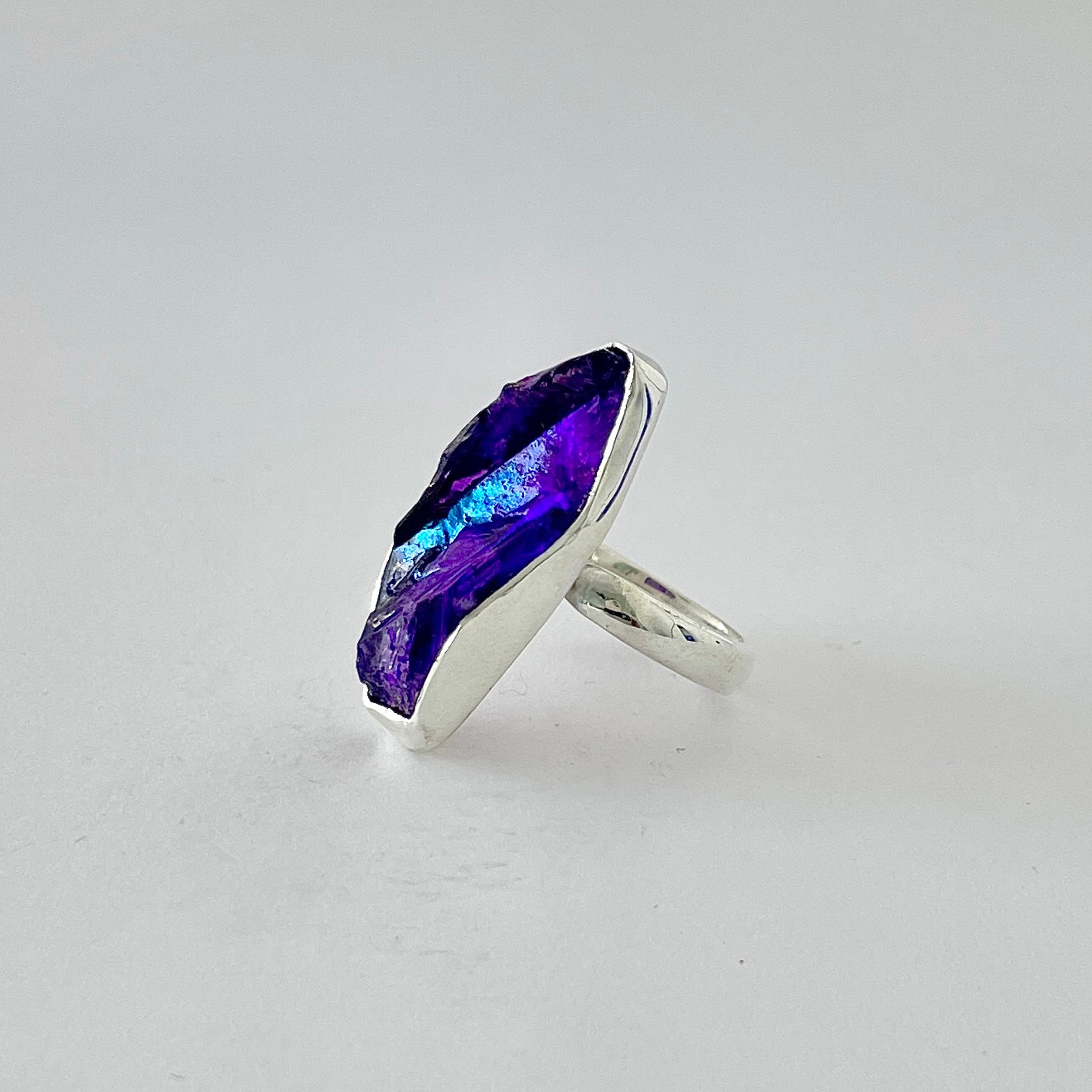 Titanium Druzy Purple Ring-(TDP-2-32)