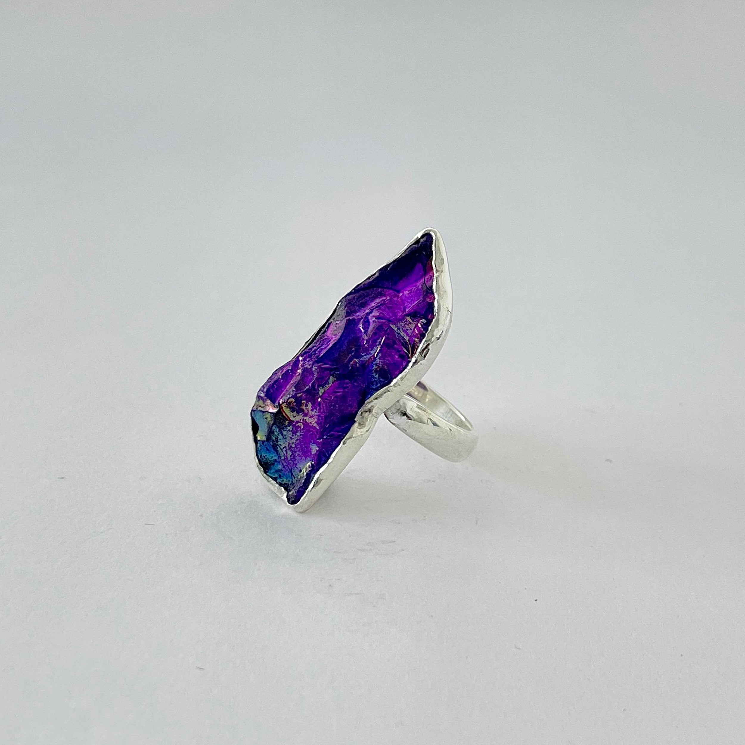 Titanium Druzy Purple Ring-(TDP-2-4)