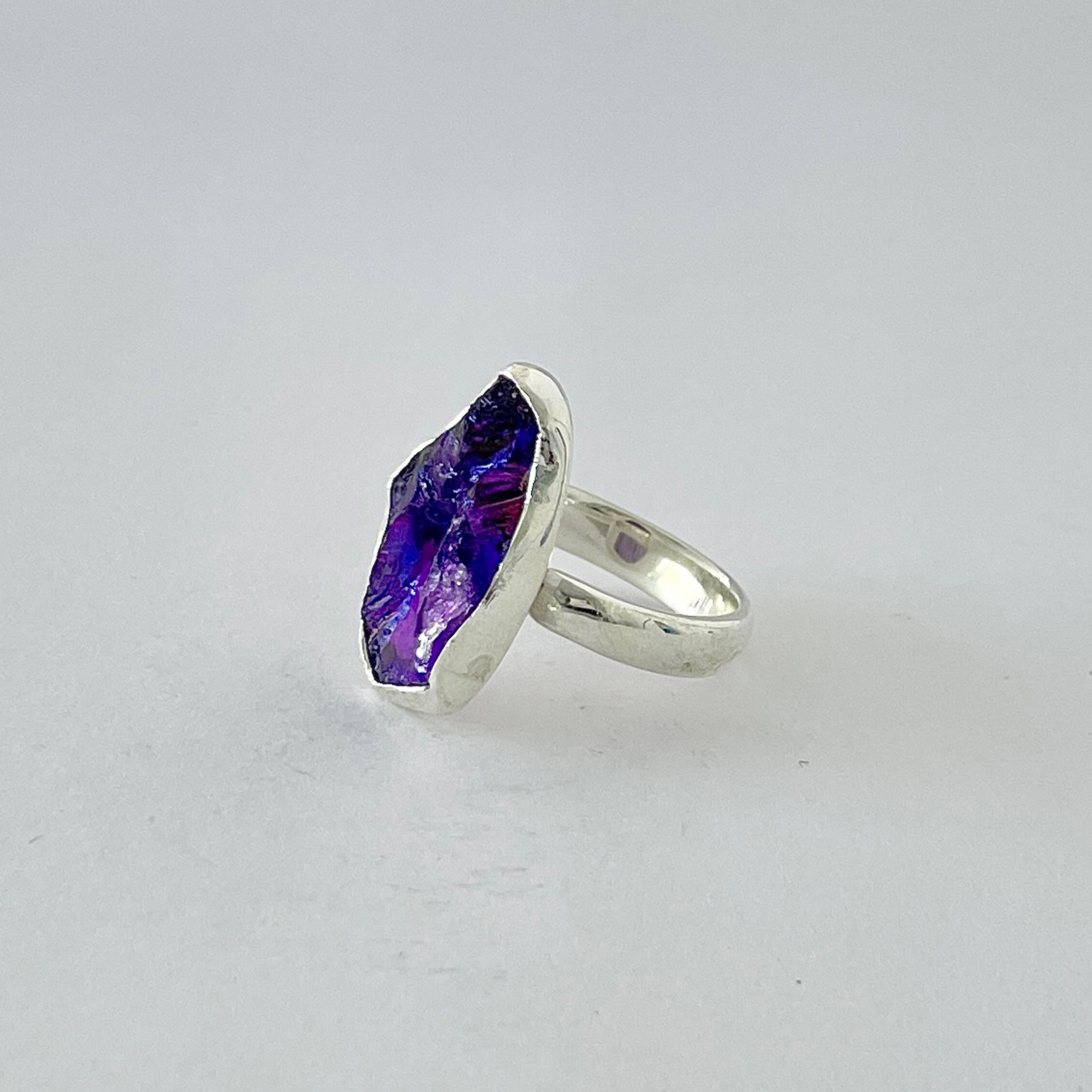 Titanium Druzy Purple Ring-(TDP-2-8)