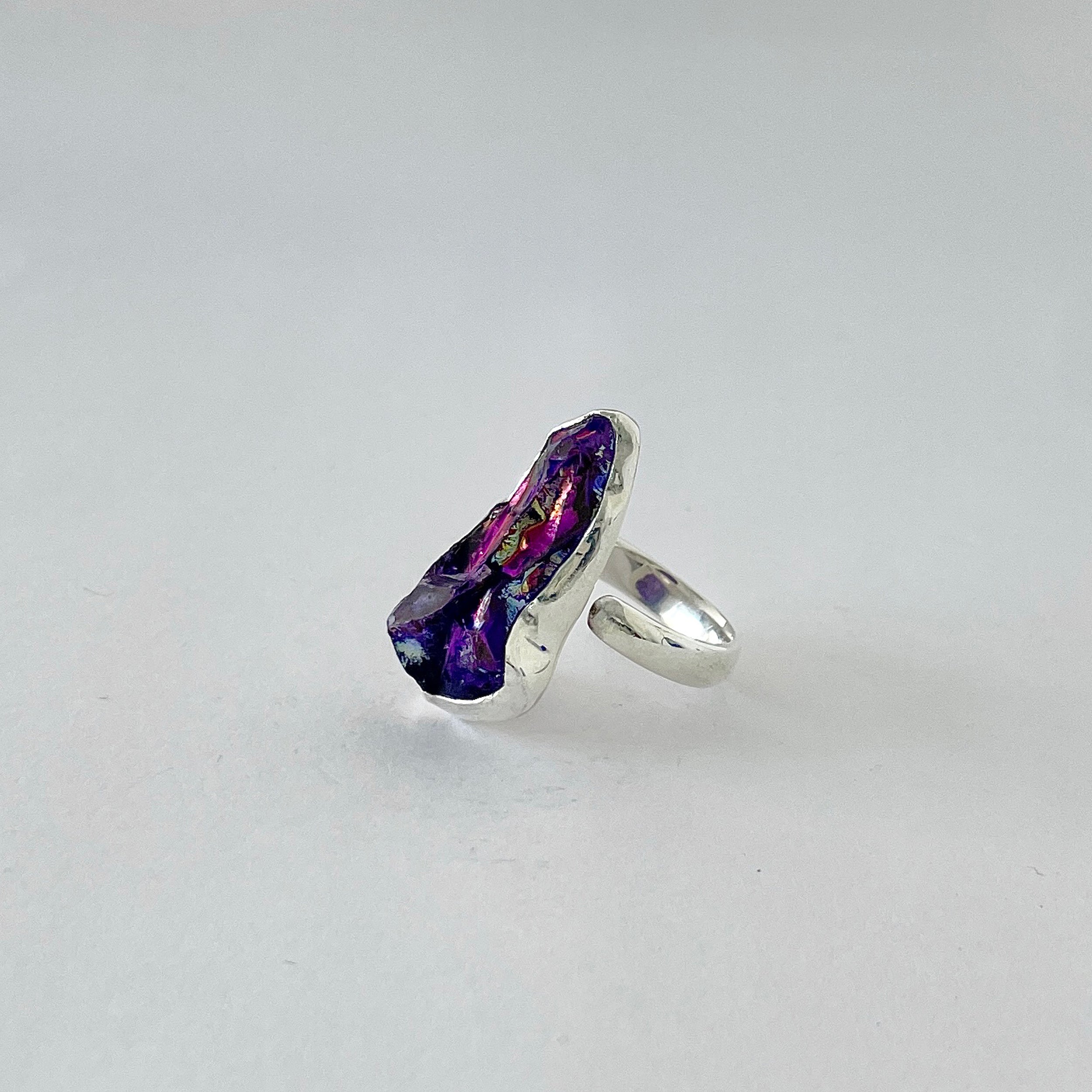 Titanium Druzy Purple Ring-(TDP-2-9)