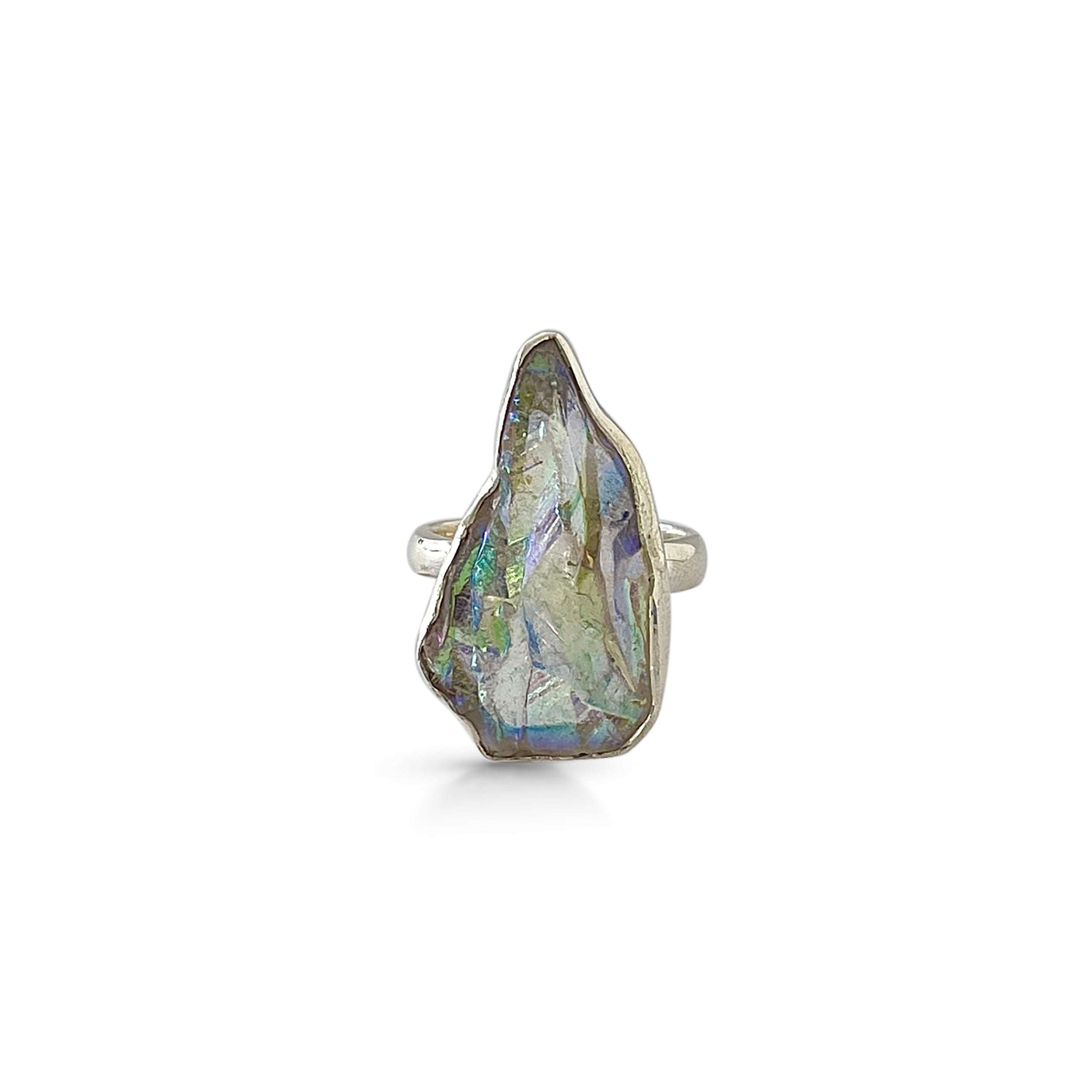 Titanium Druzy White Ring-(TDW-2-10)