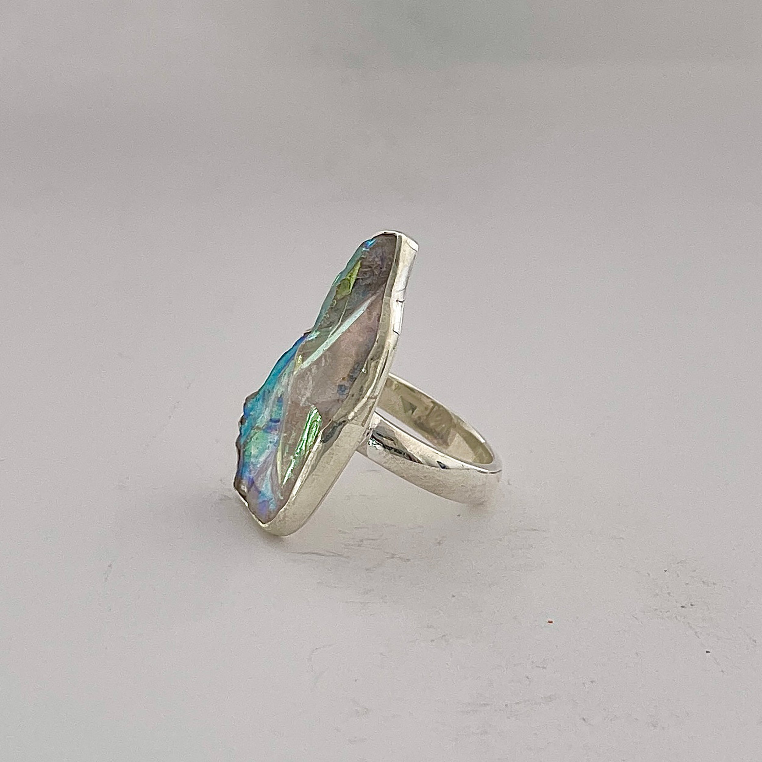 Titanium Druzy White Ring-(TDW-2-10)