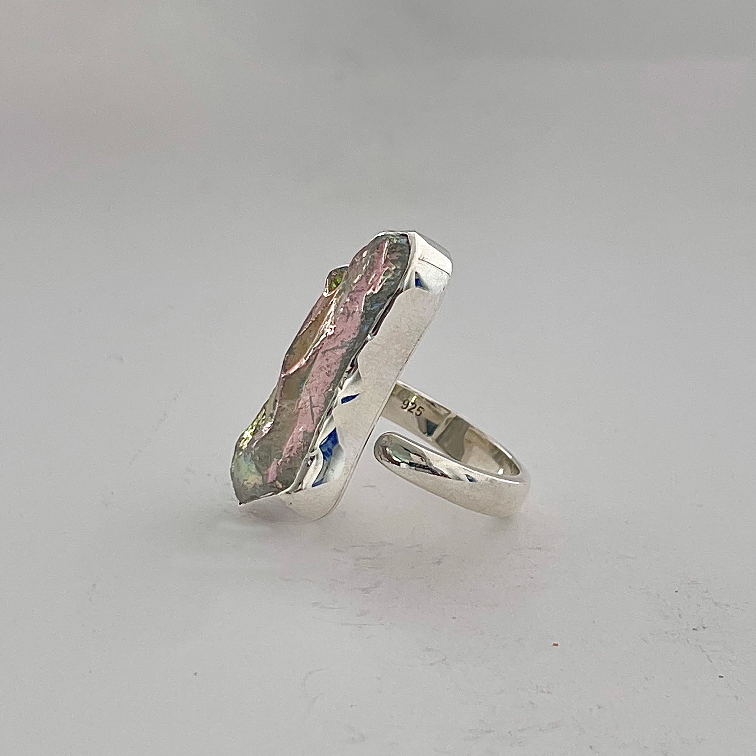 Titanium Druzy White Ring-(TDW-2-12)