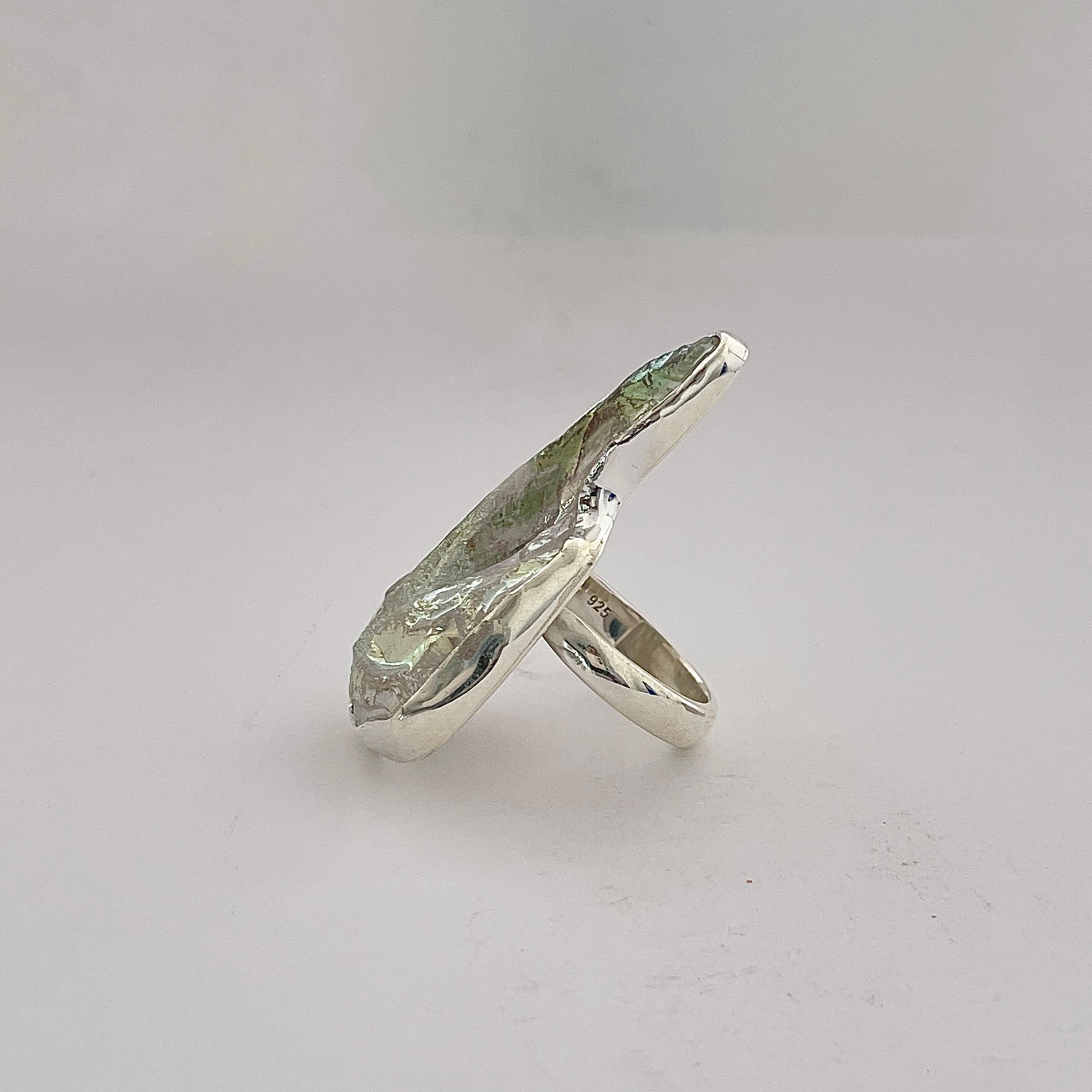 Titanium Druzy White Ring-(TDW-2-14)