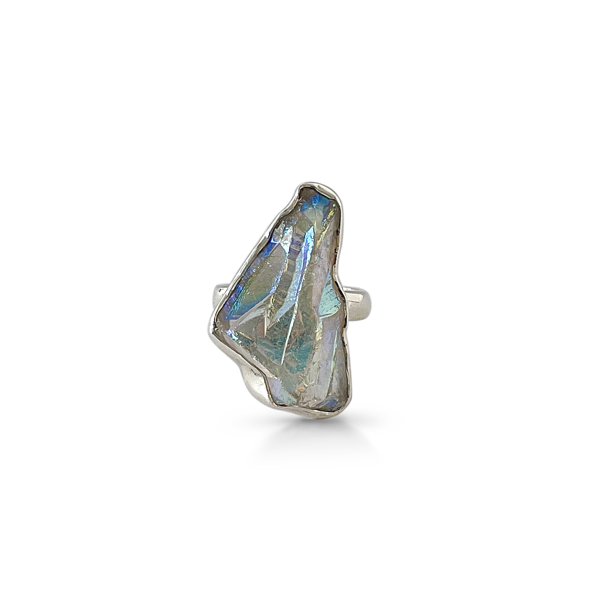 Titanium Druzy White Ring-(TDW-2-21)