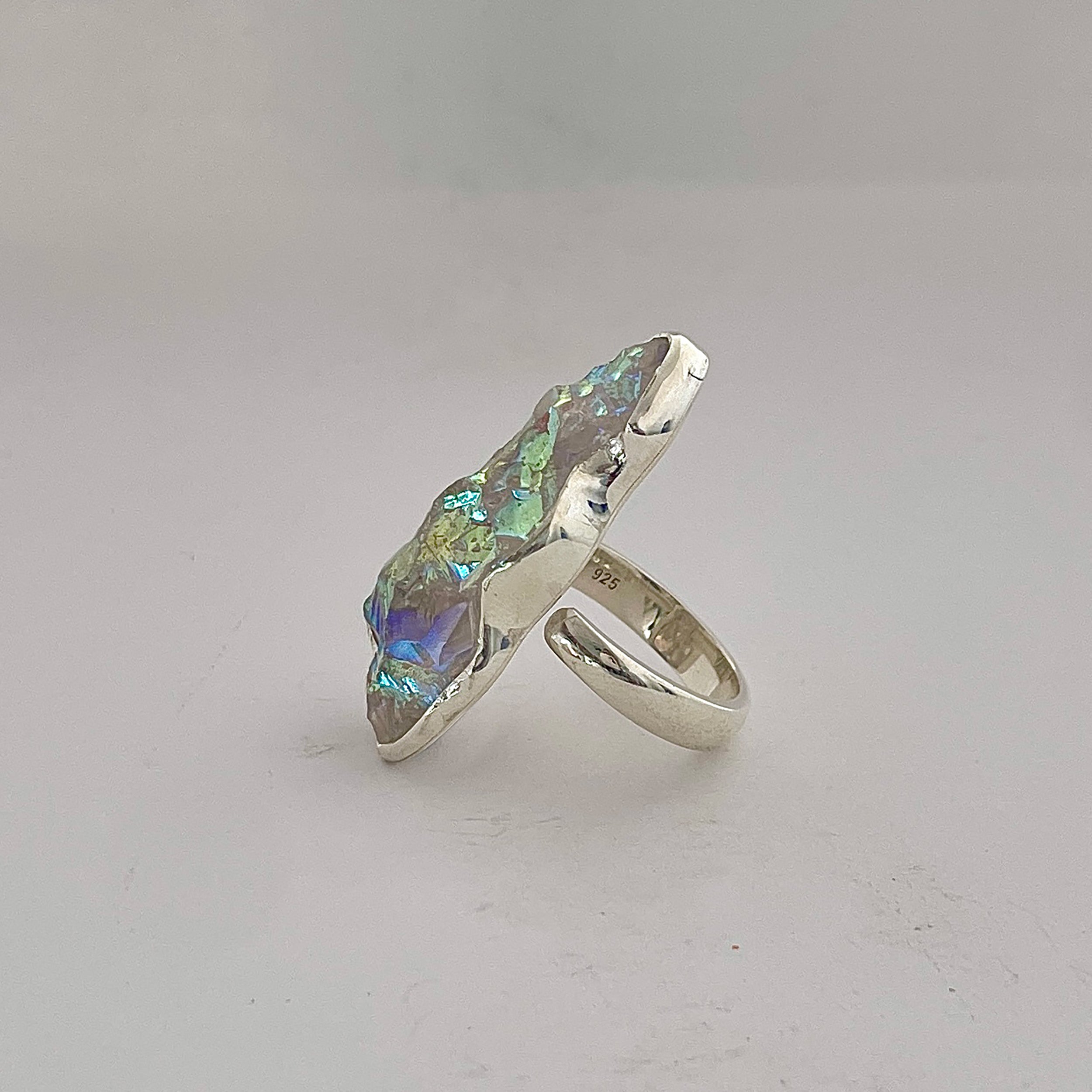 Titanium Druzy White Ring-(TDW-2-24)