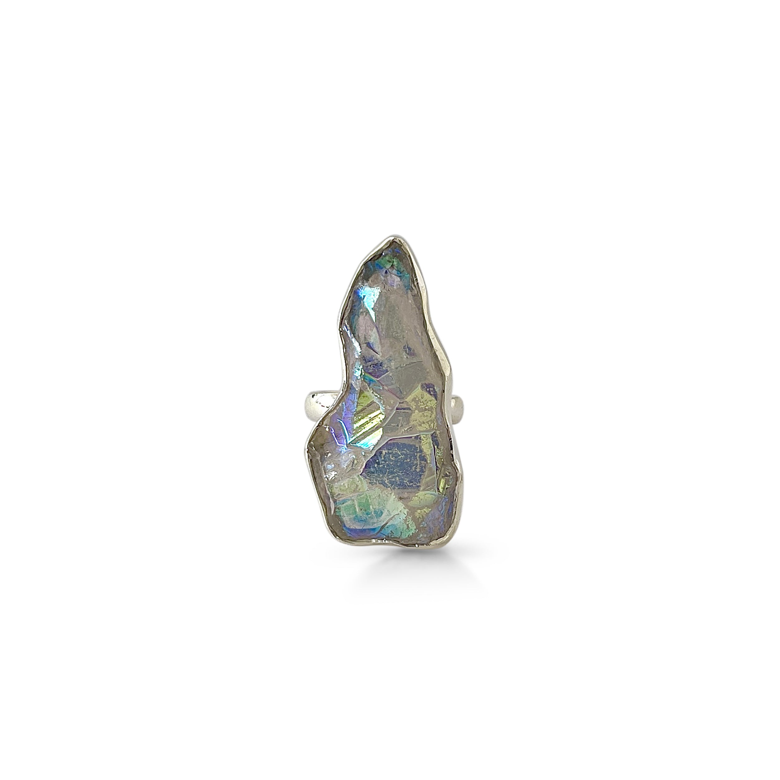 Titanium Druzy White Ring-(TDW-2-26)