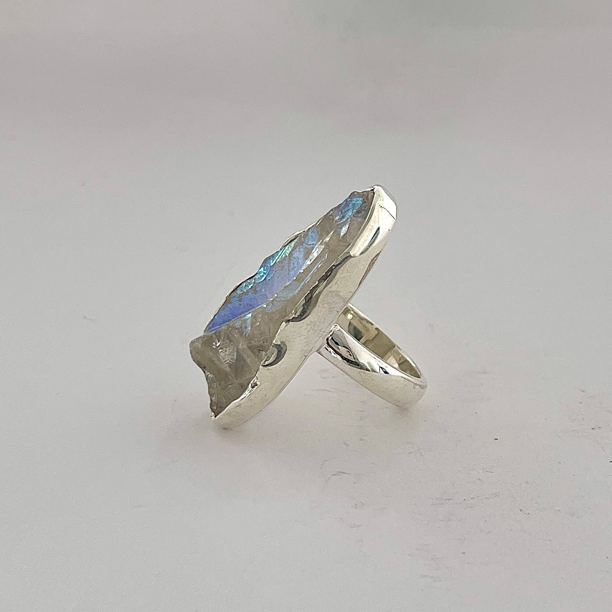 Titanium Druzy White Ring-(TDW-2-31)